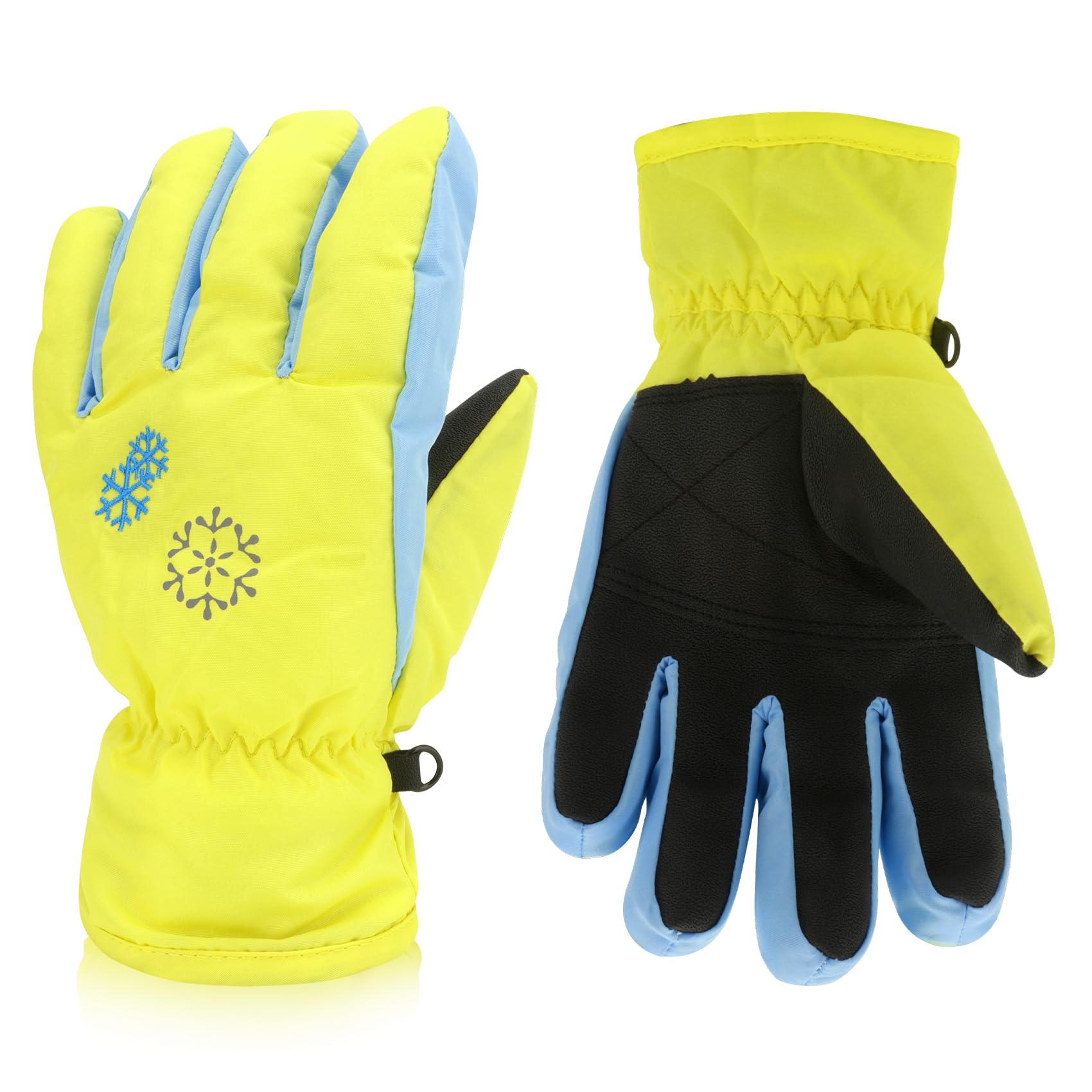 3 Sizes Kids Winter Gloves - Waterproof Snow & Ski Gloves for Boys & Girls - Warm Cold Weather Accessories for Outdoor Play, Snowball Fights & Winter Sports
