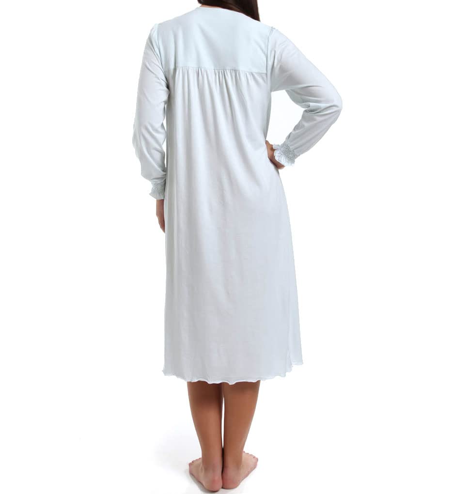 Women's Isabel Smocked Long Sleeve Nightgown - Soft Cotton Sleepwear for Comfortable Nights, Lounge Wear & Maternity Pajamas