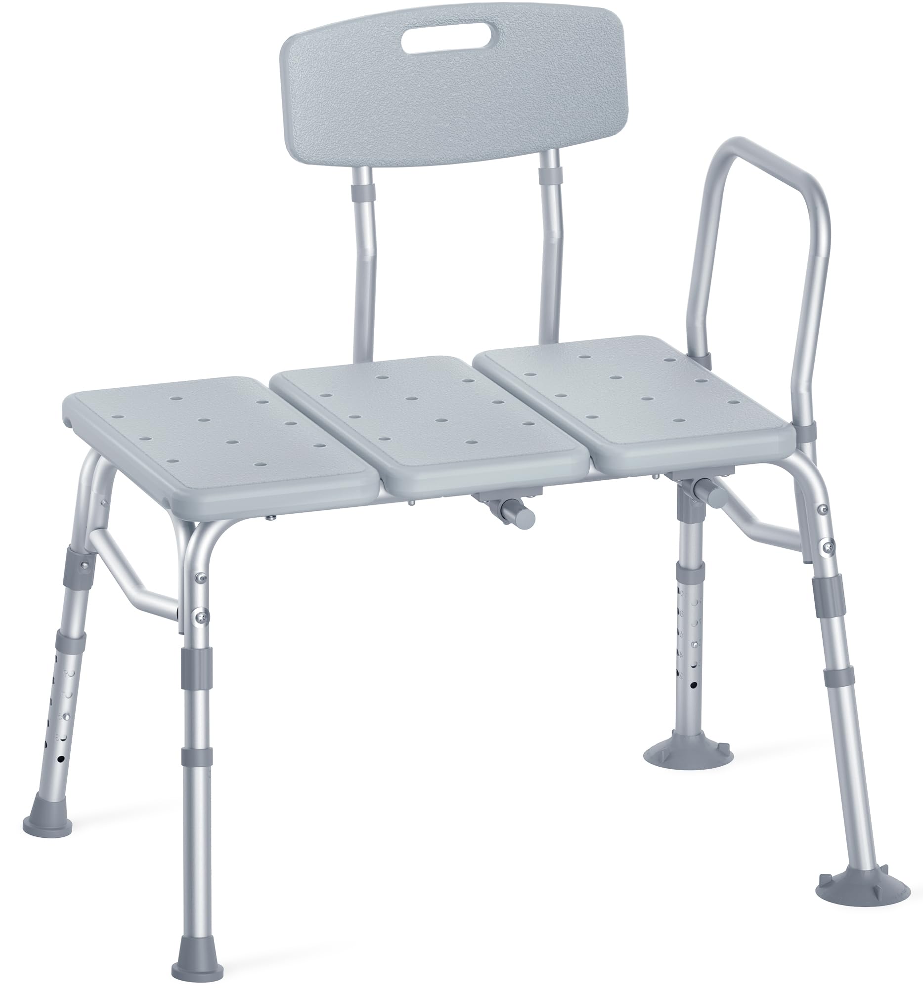 Heavy Duty Shower Chair with Backrest - 400 lbs Capacity, Slip-Resistant Feet & Adjustable Height - FSA/HSA Eligible Bathtub Transfer Bench for Elderly and Disabled - Ideal for Safe Bathing, Mobility Assistance and Accessible Showering