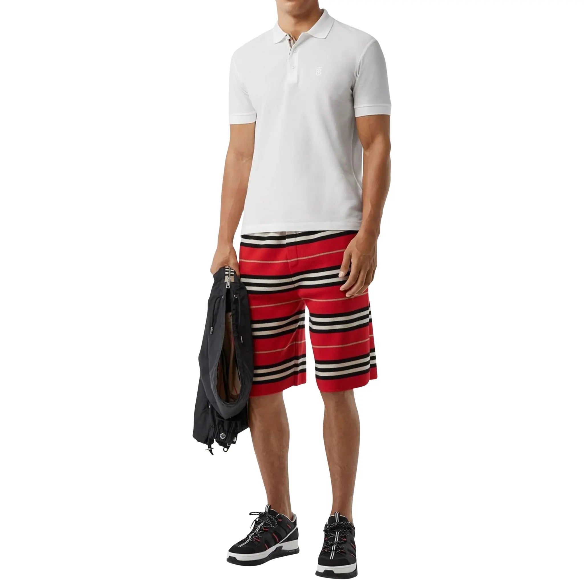 Burberry Eddie Logo Pique Cotton White Polo Shirt for Men - Classic Luxury Casual Wear for Golf, Office & Summer Outfits