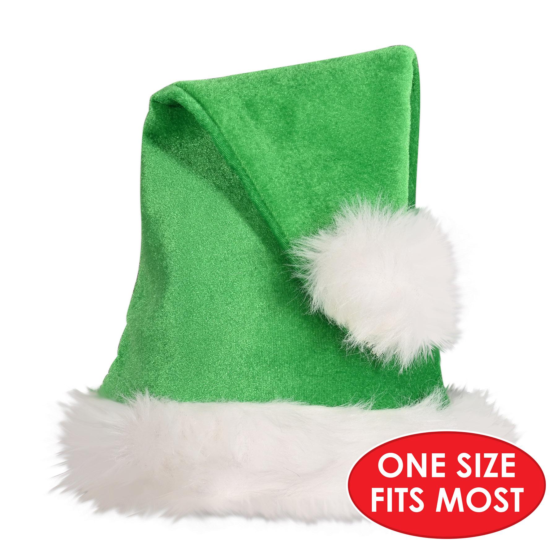 12 Pack Green Santa Hats for Christmas - Festive Holiday Party Hats for Xmas Celebrations, Office Parties & Family Gatherings