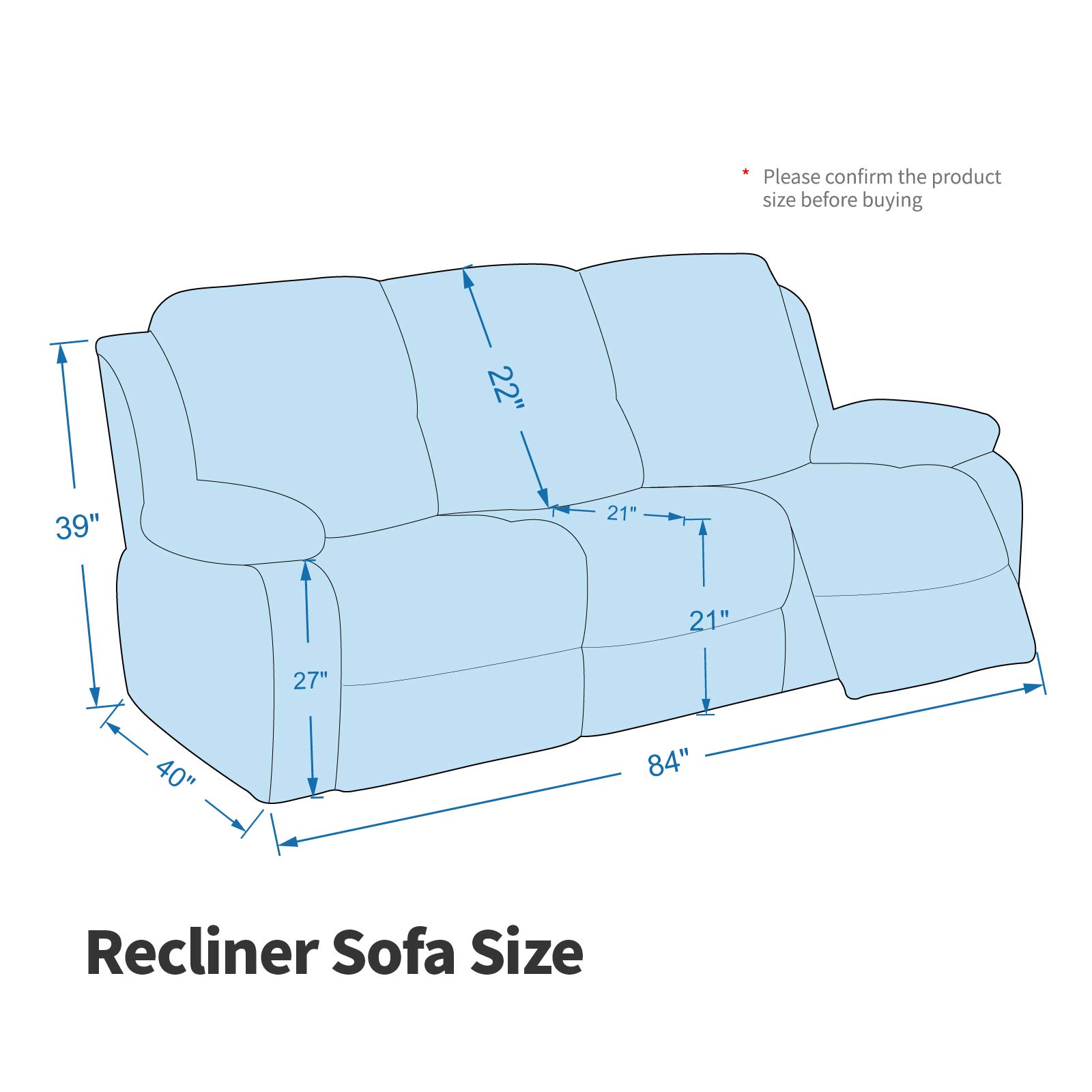 MAXIJIN 8-Piece Stretch Velvet Recliner Sofa Covers - Soft Washable Slipcovers for 3-Cushion Reclining Couches (Grey) | Perfect for Living Room, Home Theater & Family Room Furniture Protection