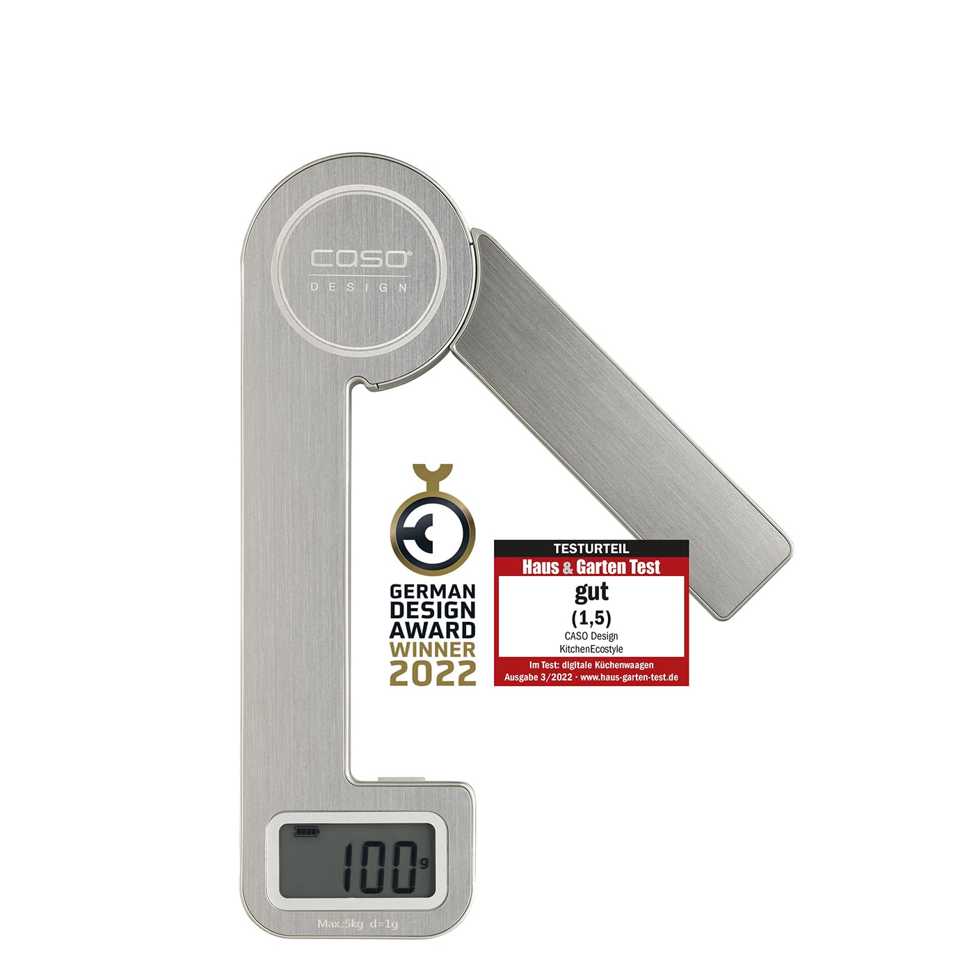 Eco-Friendly Kitchen Scale - No Batteries Needed, Kinetic Energy Powered, 5kg Capacity with 1g Precision, Ultra-Slim Stainless Steel Design for Baking, Cooking & Meal Prep