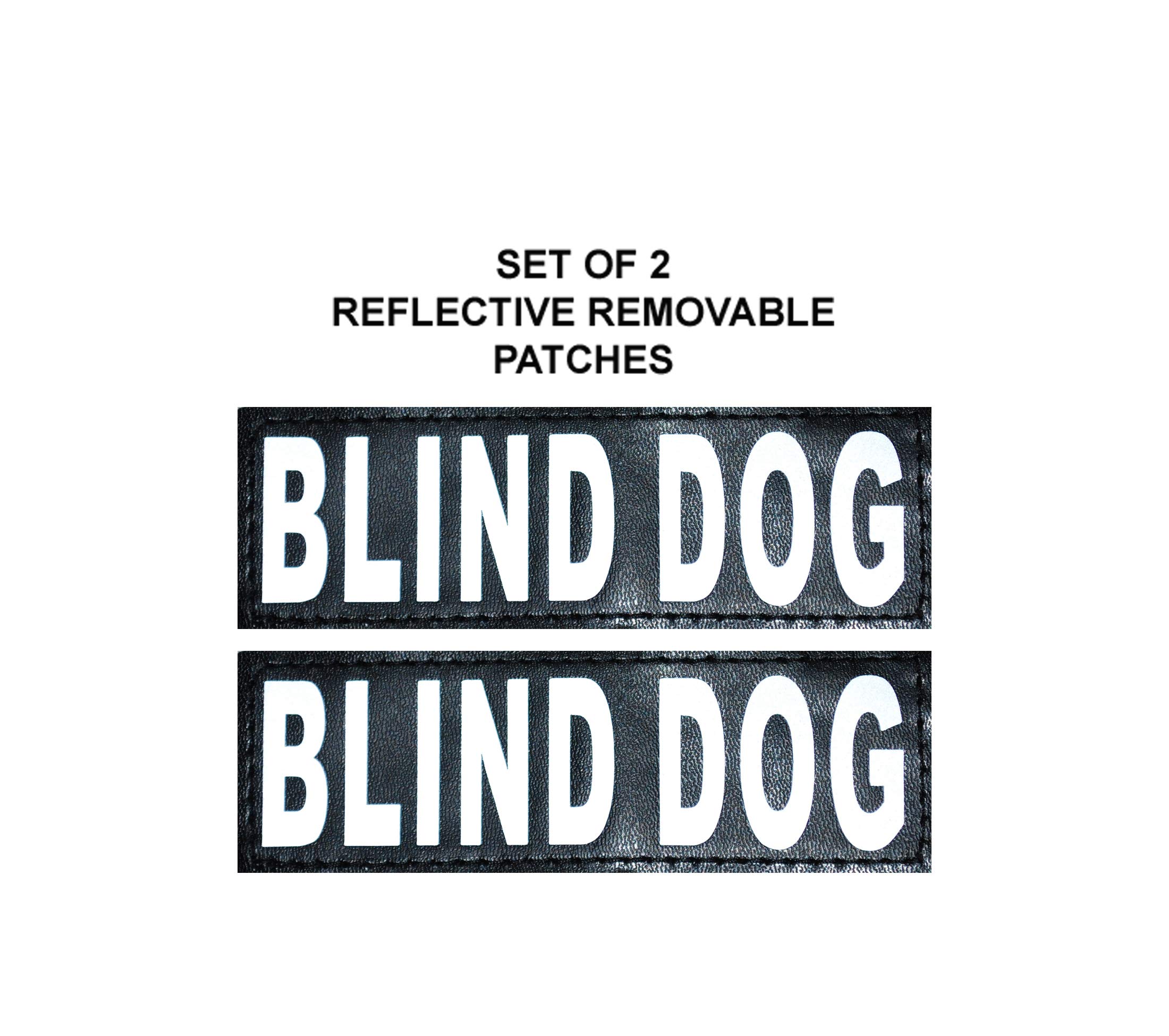 Blind Dog Vest Harness with Removable Reflective Patches - Adjustable Safety Harness for Visually Impaired Dogs (12