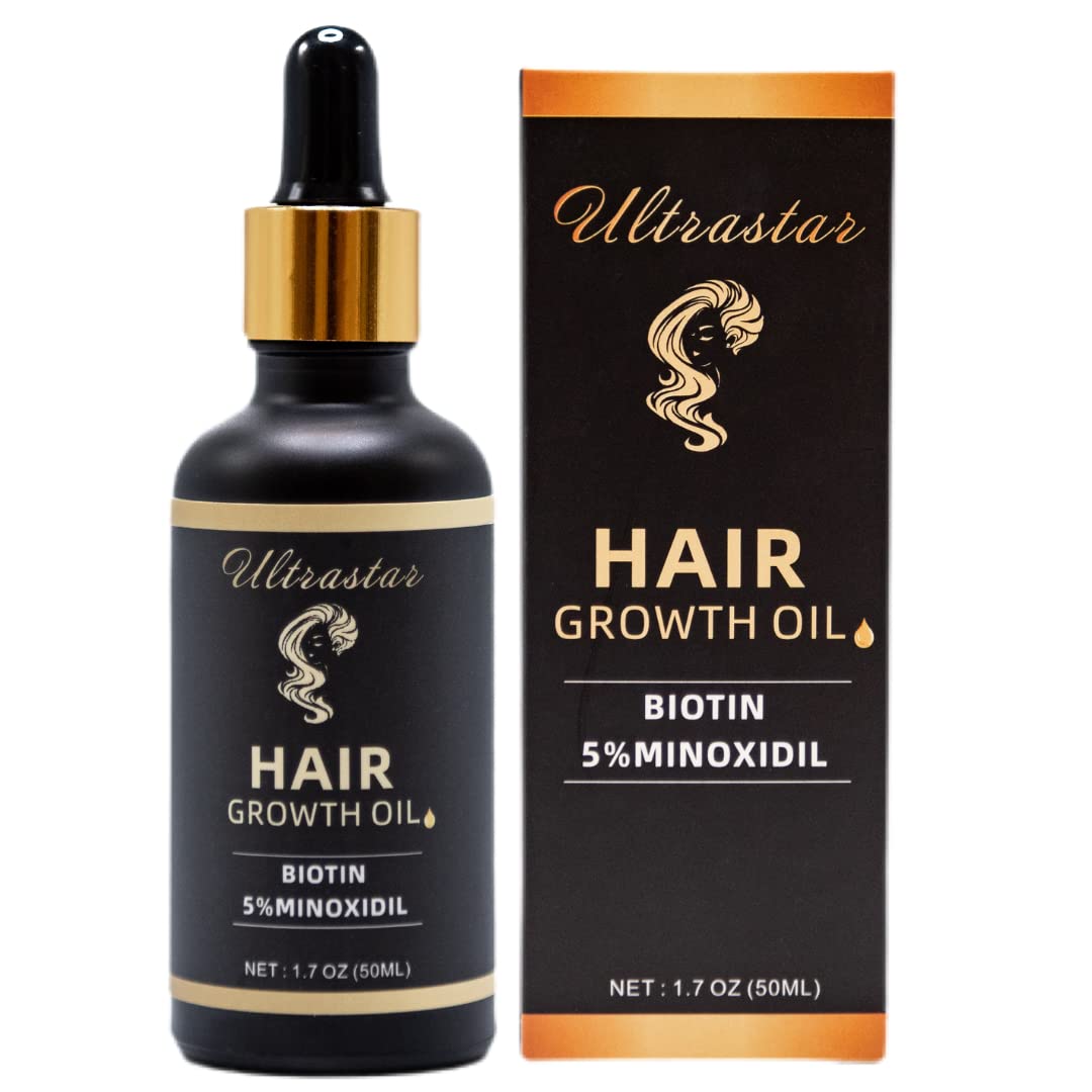 TIME TO GROW Hair Growth Serum - 1.7 Fl Oz with Biotin & 5% Minoxidil for Faster Hair Regrowth & Thicker Hair | Reduce Hair Loss & Stimulate Follicles | Perfect for Thinning Hair, Bald Spots & Daily Scalp Care
