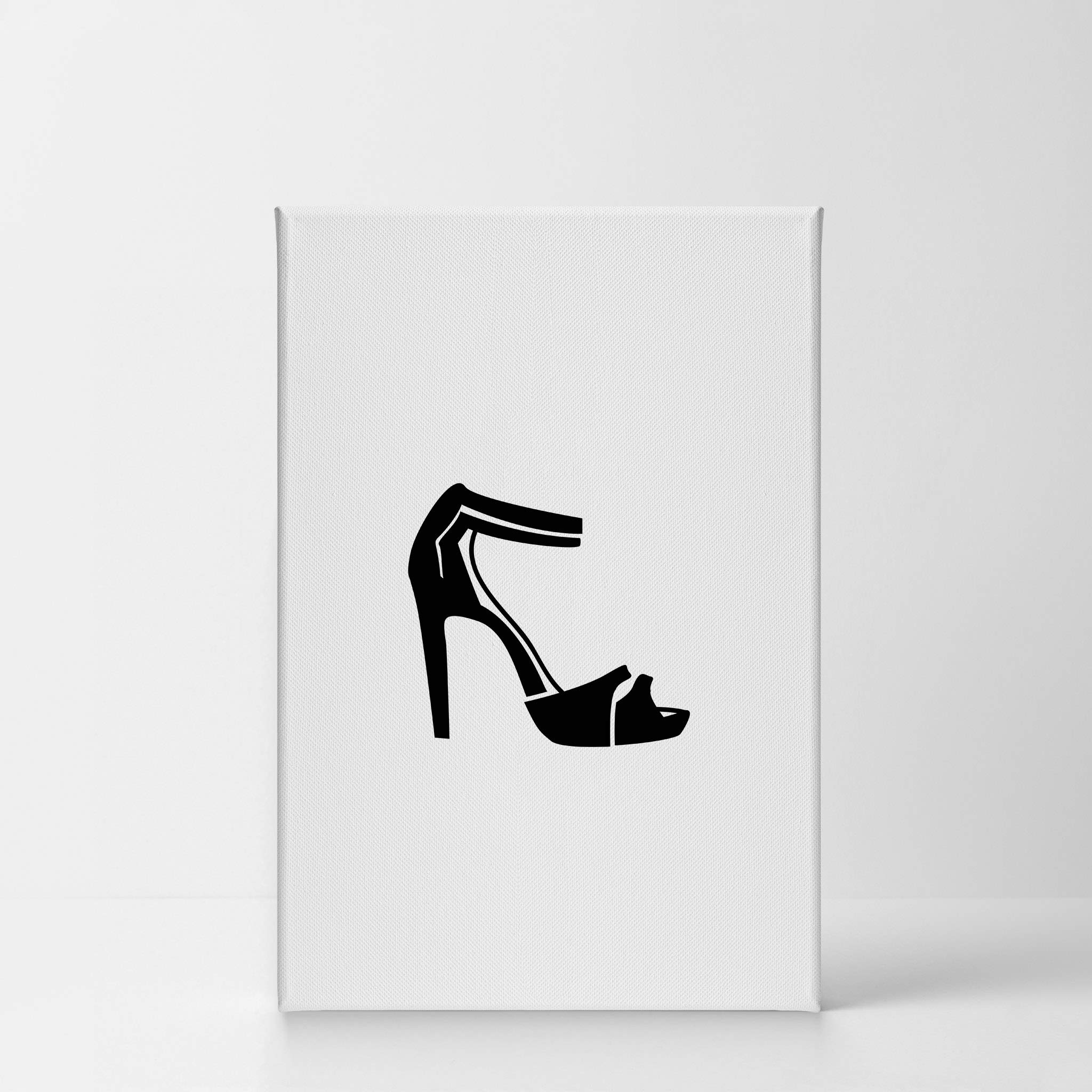 Black and White High Heels Canvas Wall Art - Fashion Glam Women's Shoe Print - 40x30 Inch Ready to Hang Decor for Office, Bathroom, Teen Girls Room, Women's Dorm & Living Room - Perfect Gift for Fashion Lovers & Shoe Enthusiasts