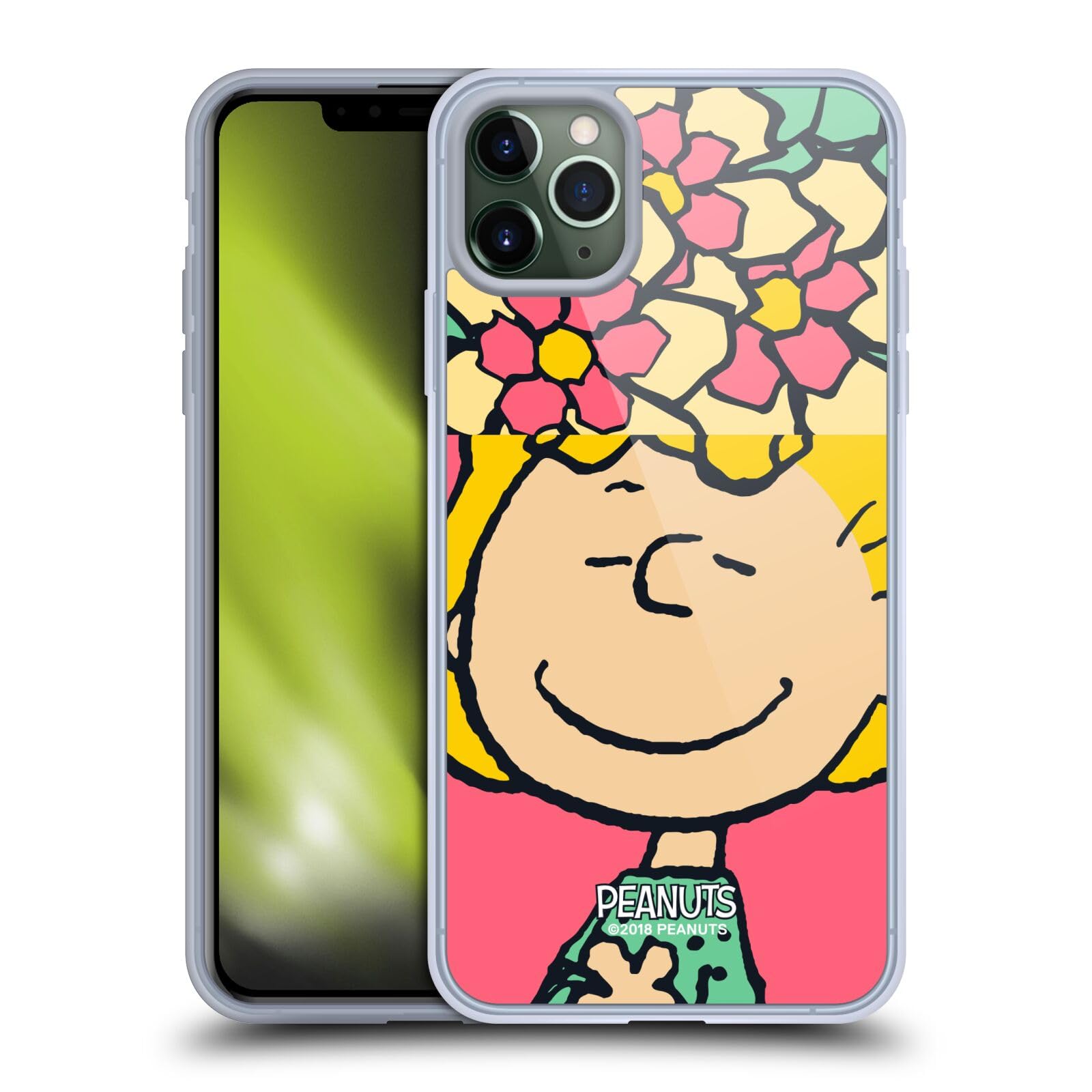 Officially Licensed Peanuts Sally Flowers Halfs and Laughs Soft Gel Phone Case for Apple iPhone 11 Pro Max - Cute Cartoon Design, Durable Protection for Everyday Use, Work, School & Travel