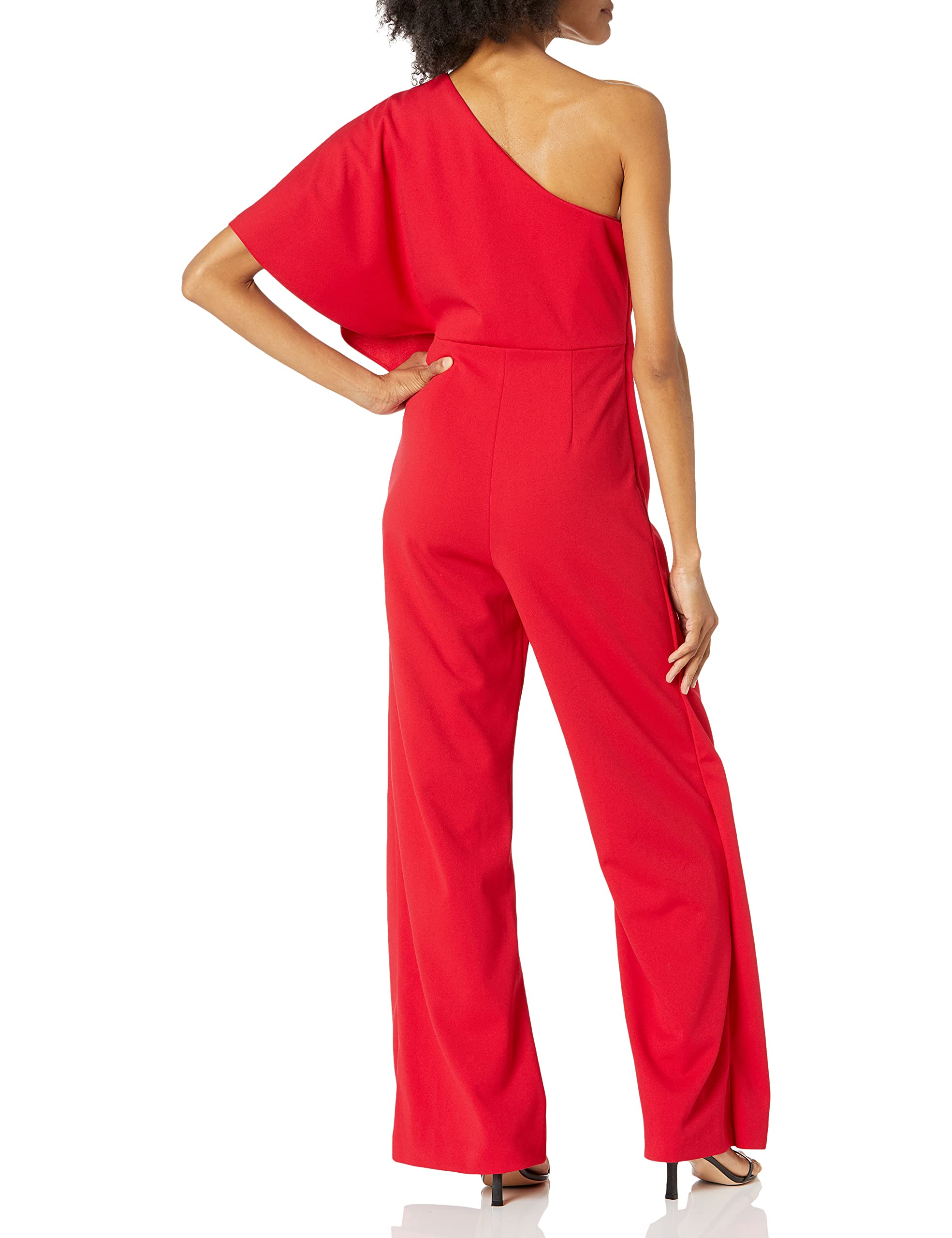 Adrianna Papell Women's Plus Size One Shoulder Crepe Melania Jumpsuit - Elegant Evening Wear for Parties, Weddings & Special Occasions