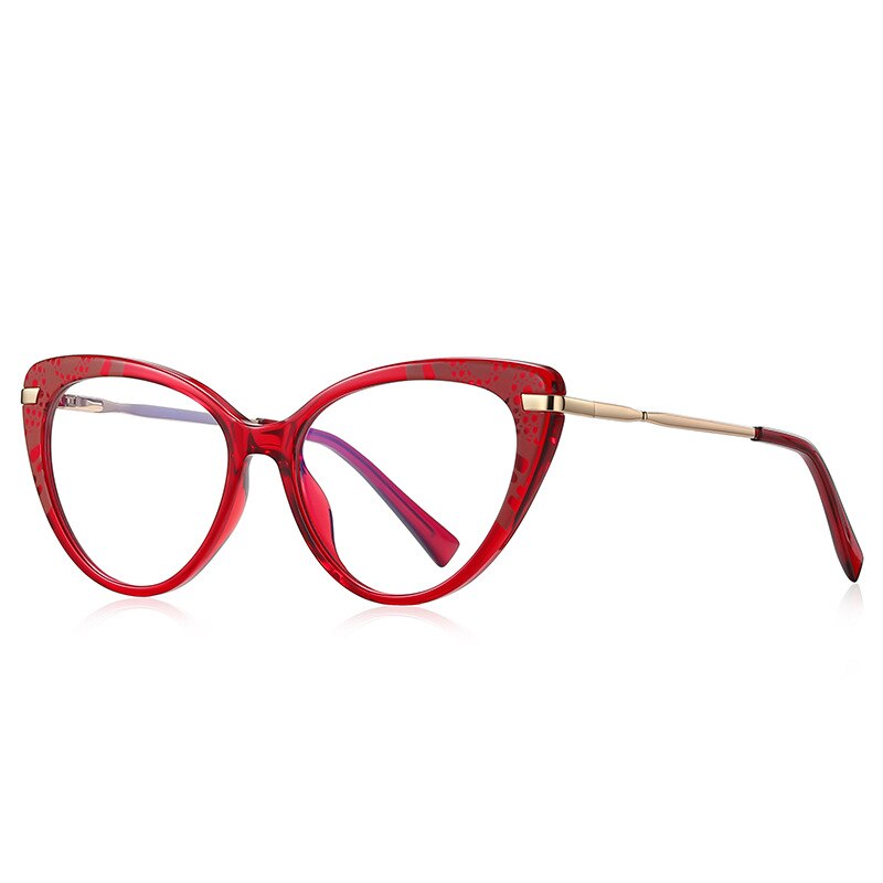 CCspace Women's Full Rim Cat Eye Titanium Eyeglasses Frame - Lightweight TR90 Material, Fashionable & Durable (Model 53369) - Perfect for Office, Reading & Everyday Wear