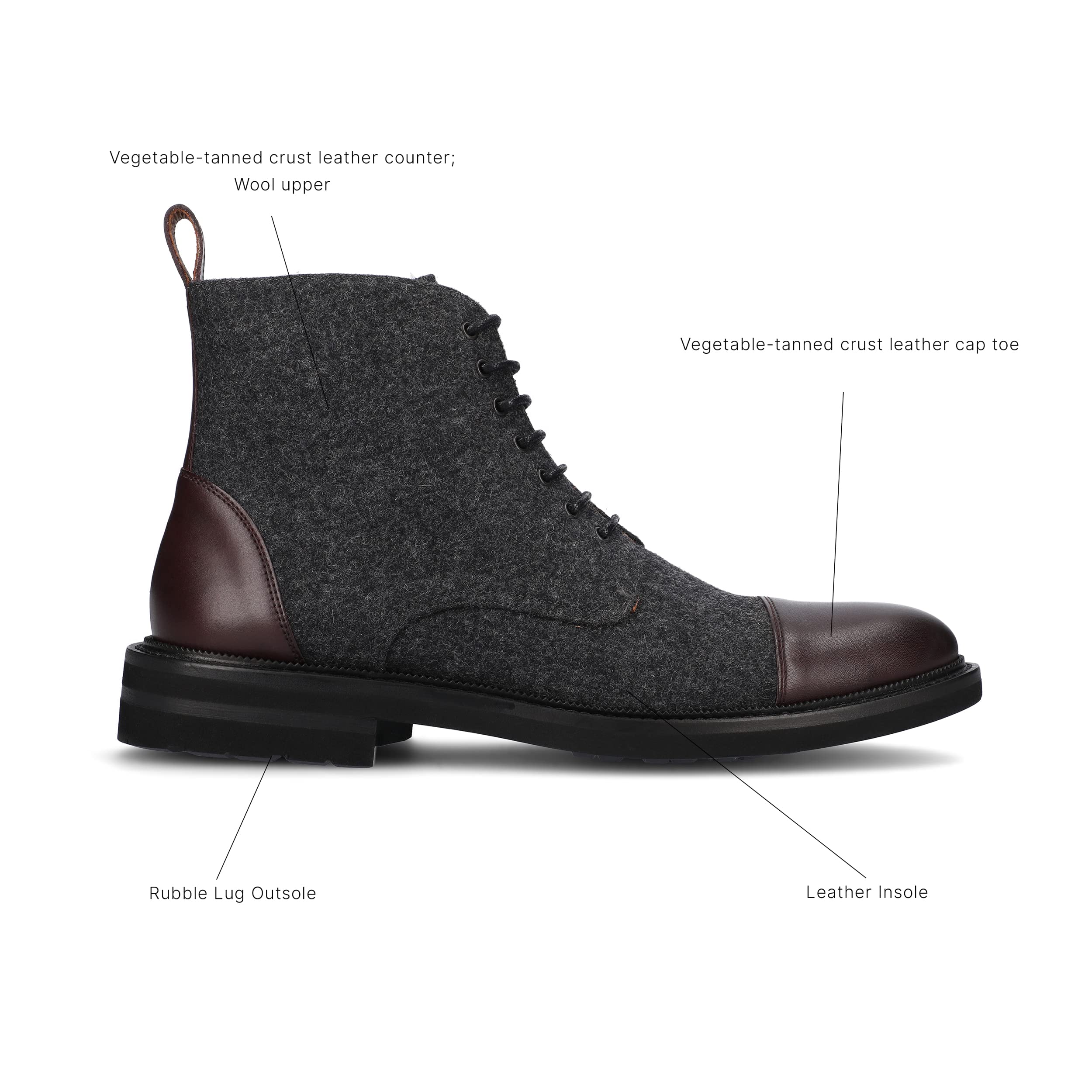 TAFT Jack Boot - Premium Handcrafted Leather & Wool Men’s Dress Boots for Formal Occasions, Office Wear & Winter Style