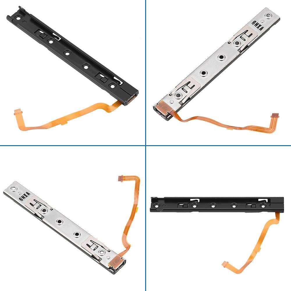 2 Pack Left & Right Slide Rail Metal Brackets for Nintendo Switch Console - Includes Y-Screwdriver | Easy DIY Repair & Replacement Parts for Joy-Con Controllers