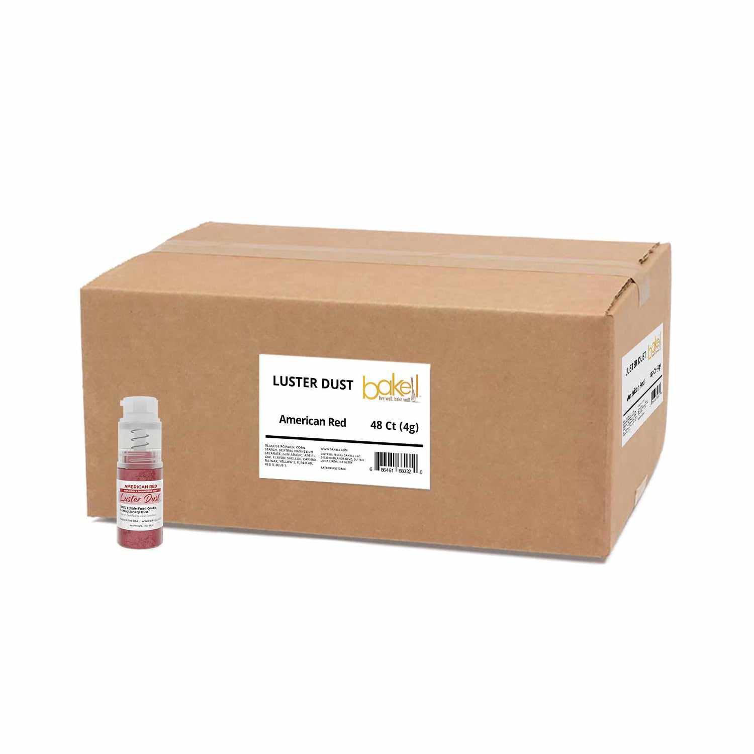 Premium American Red Luster Dust Glitter - 4g Spray Pump (Case of 12) | Edible Cake Decorating, Candy Coating & DIY Crafts | Perfect for Baking, Wedding Cakes, Cupcakes & Chocolate Making