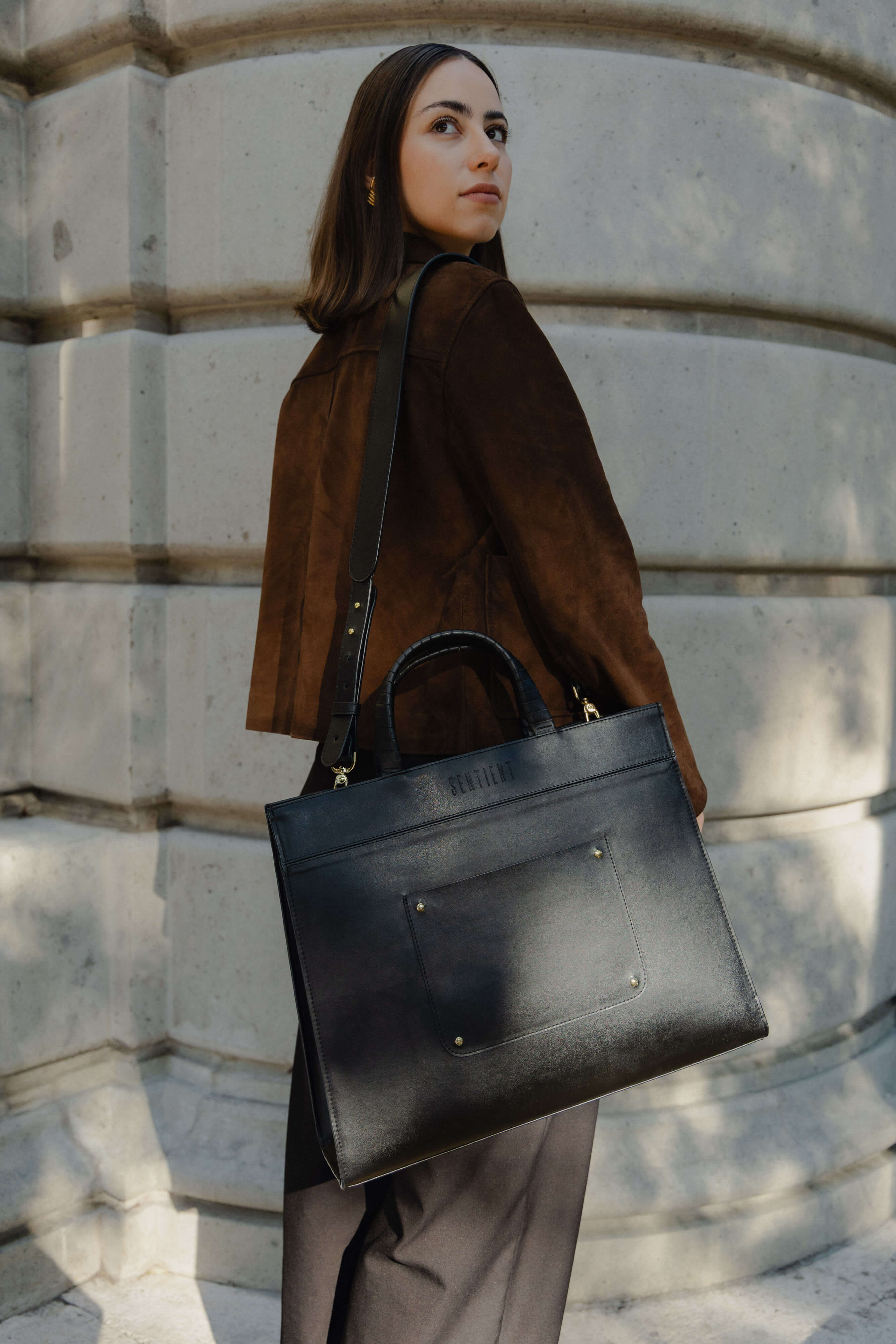 Panthera Maxi Vegan Cactus Leather Bag for Women | Sustainable Black Handbag | Perfect for Work, Travel & Everyday Use