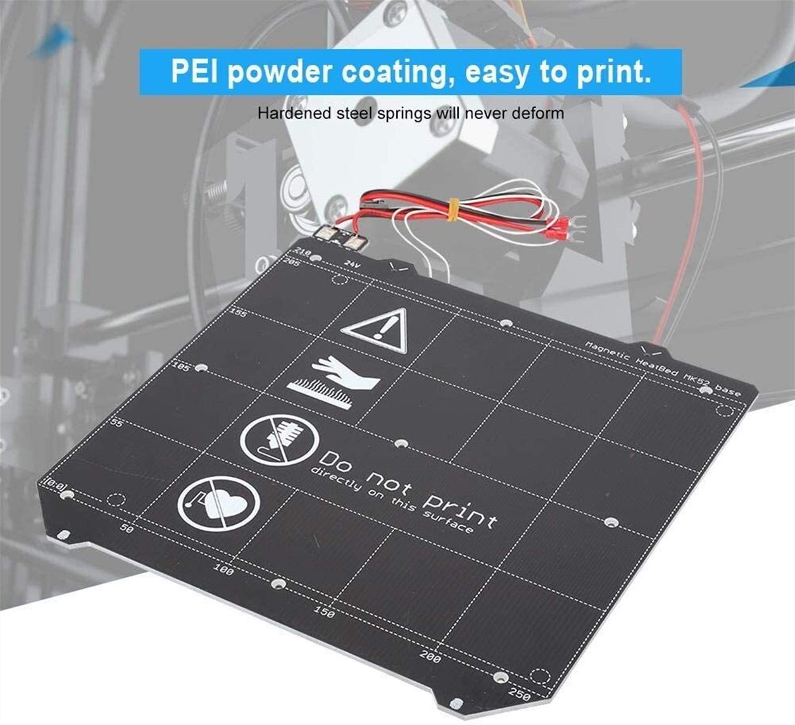 3D Printer Accessories - Double Sided Magnetic Flexible Steel Plate for Prusa i3 MK3S/MK2.5 Hot Bed | Textured & Smooth Build Surface | Perfect for ABS, PLA, PETG Printing | Home & Office 3D Printing Projects