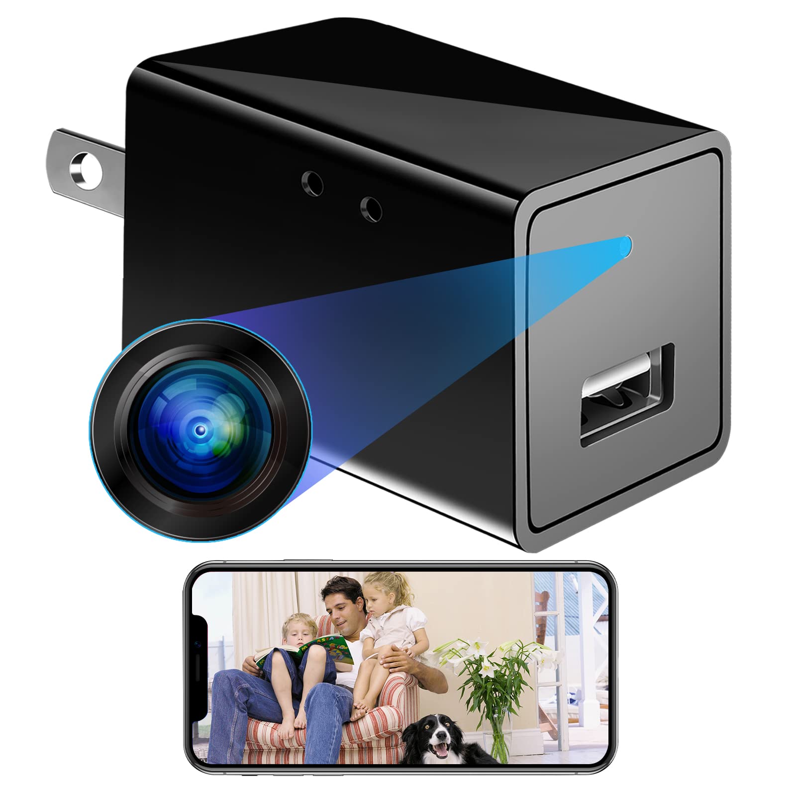 1080P WiFi Hidden Spy Camera - Mini Wireless Nanny Cam with Motion Detection & App Control | Compact HD Home Security Camera for Indoor Surveillance, Baby Monitoring & Office Protection