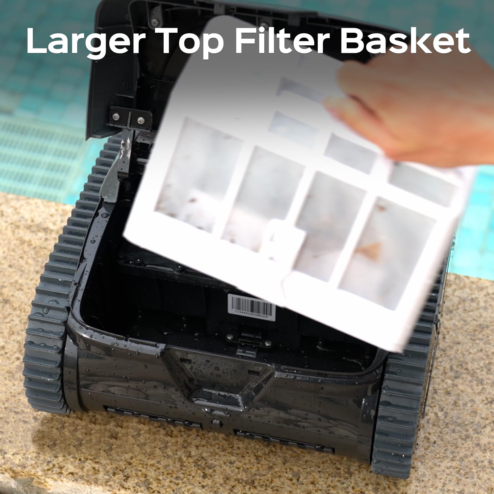 Cordless Robotic Pool Cleaner for Inground Pools | Wall & Waterline Cleaning | 1600 Sq.ft | Perfect for Weekly Maintenance