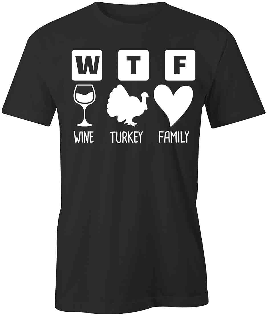 Wine Turkey Family T-Shirt | Funny Thanksgiving Graphic Tee for Men & Women | Soft Cotton Printed T-Shirts | Perfect for Turkey Day Celebrations & Family Gatherings