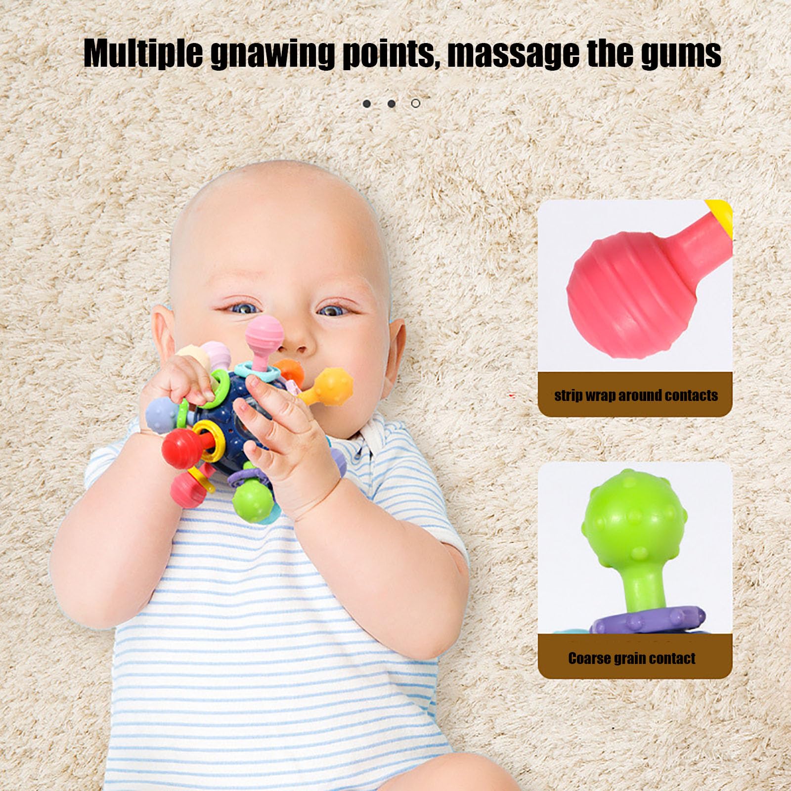 Baby Teething Toys 0-12 Months - Montessori Sensory Rattle for Infants | Perfect for Soothing Gums & Early Learning