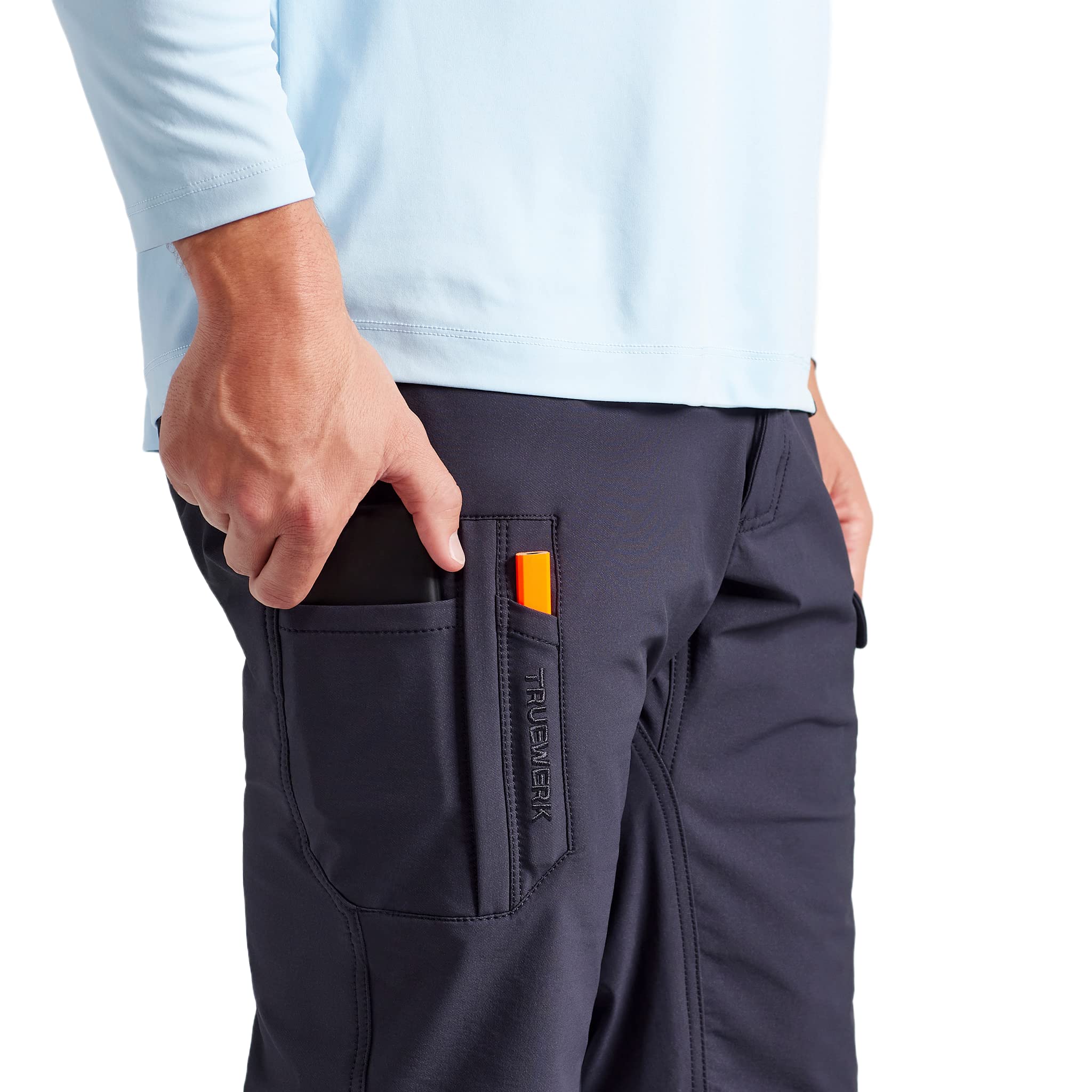 TRUEWERK Men's T2 WerkPant - Water Resistant Lightweight Work Pants with 4-Way Stretch & Multi-Pocket Design | Durable Technical Workwear for Construction, Carpentry & Outdoor Jobs