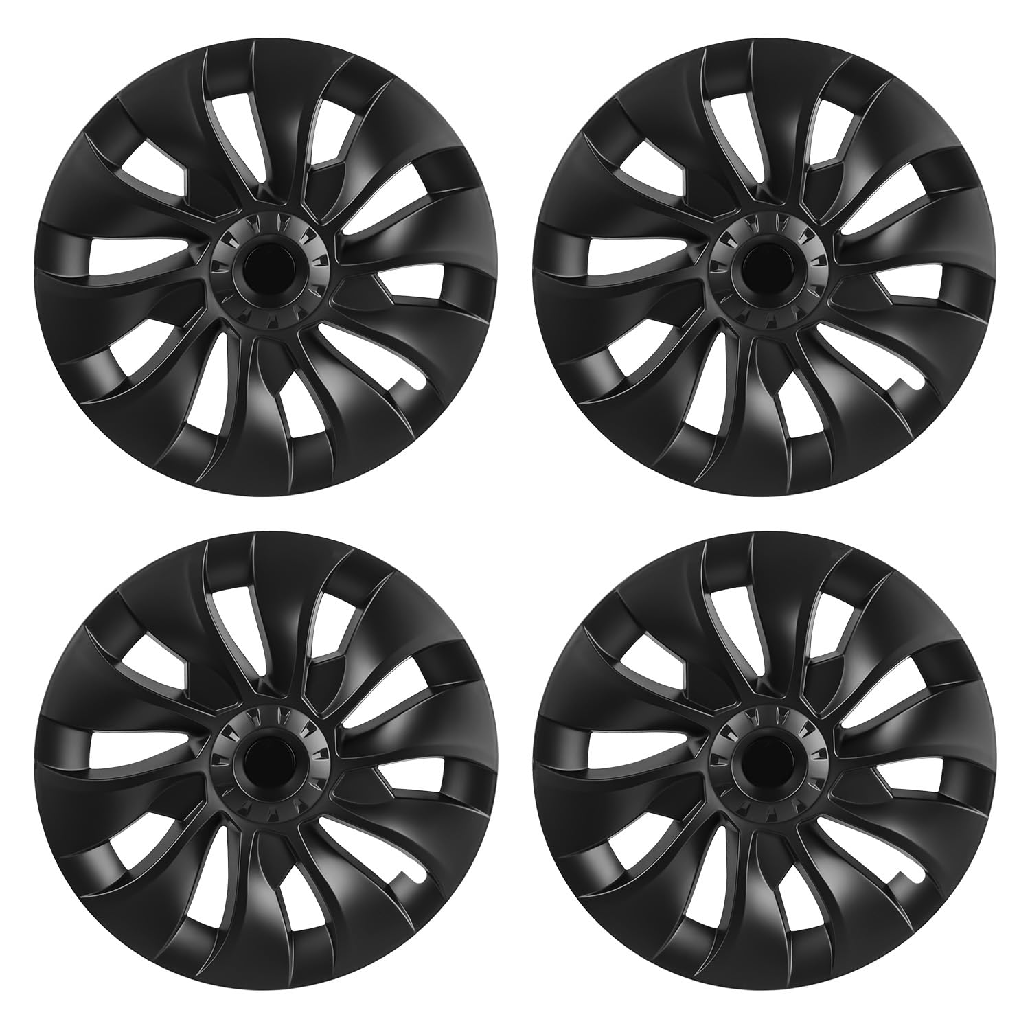 18 Inch Tesla Model 3 Wheel Covers - ABS Hub Cap Replacement Set of 4 (Matte Black) | 2018-2024 Model 3 Accessories | Perfect for Road Trips & Daily Commuting