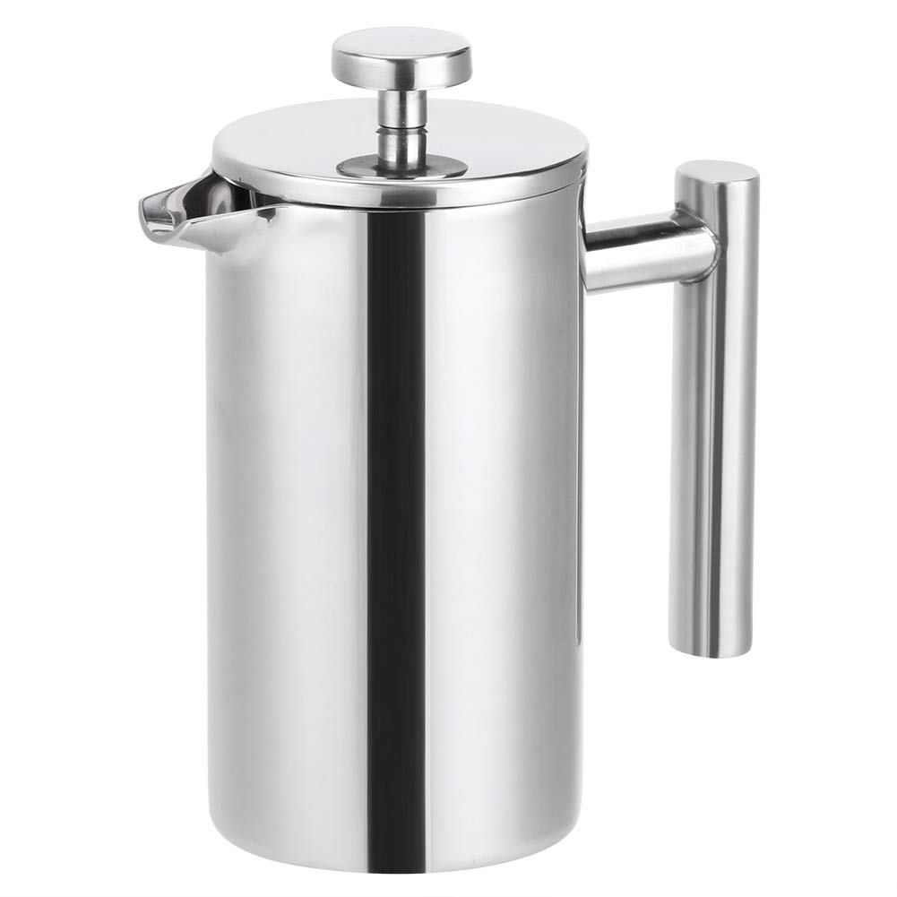 Double-Deck Press Coffee Maker - Stainless Steel Household Coffee Pot for Home & Kitchen | Perfect for Espresso, French Press & Drip Coffee Brewing