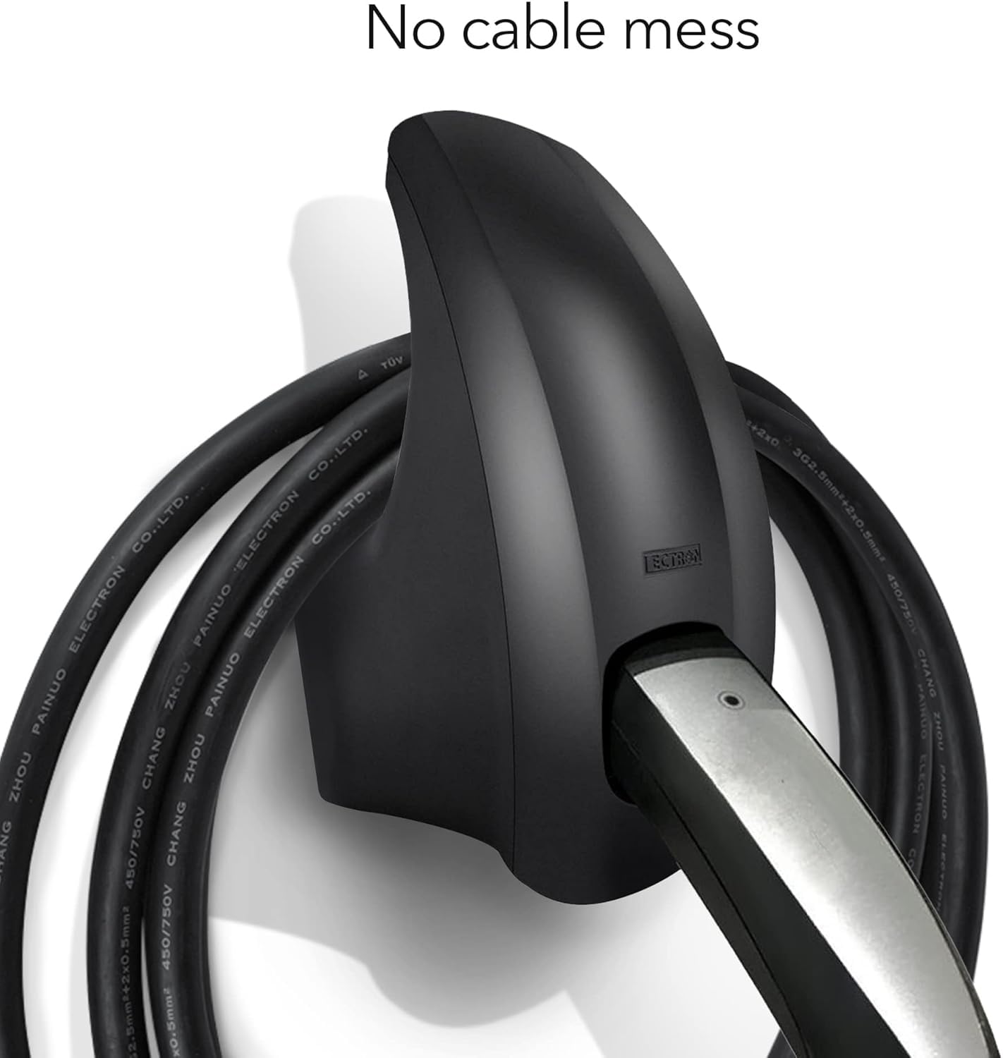 Lectron Tesla Wall Mount & Cable Holder - Compatible with Tesla Wall Connector for Models X, S, Y, 3 - Black Charger Organizer for Home & Garage - Protect & Organize Your Tesla EV Charging Station