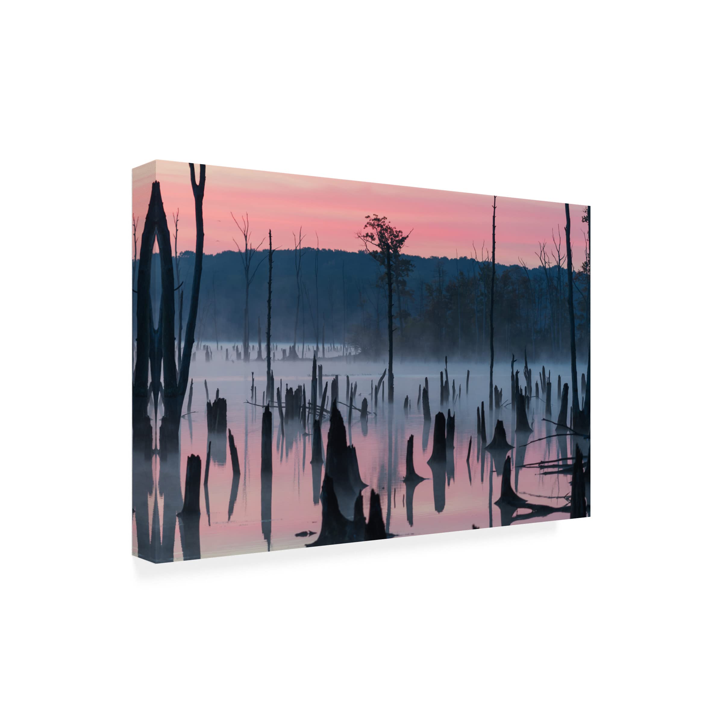Trademark Fine Art 'Lake At Morning 2' Canvas Wall Art by Austin - Stunning Landscape Painting for Living Room, Bedroom & Office Decor