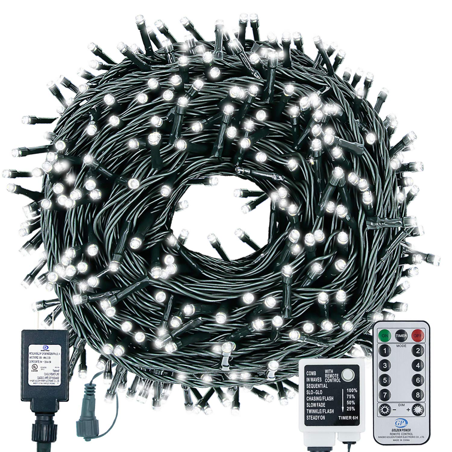500 LED Christmas String Lights 164FT - Connectable with Remote, 8 Modes & Timer, Cool White Twinkle Starry Lights for Indoor Outdoor Decor - Perfect for Christmas Trees, Halloween, Patio, Garden, Wedding, and Party Decorations
