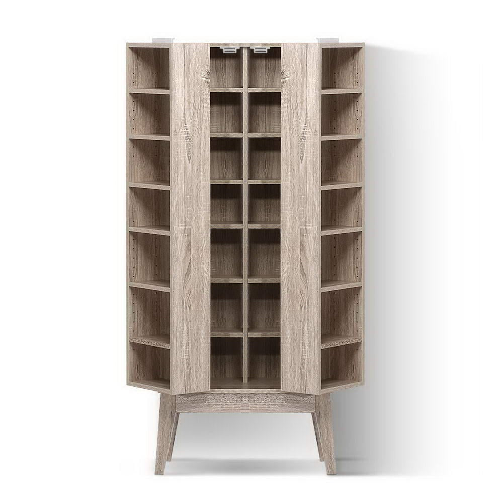Wooden CD DVD Media Storage Display Shelf - Foldable Cabinet for Bluray, Books & Organizing Movies - Perfect for Home Theater, Office & Living Room Organization