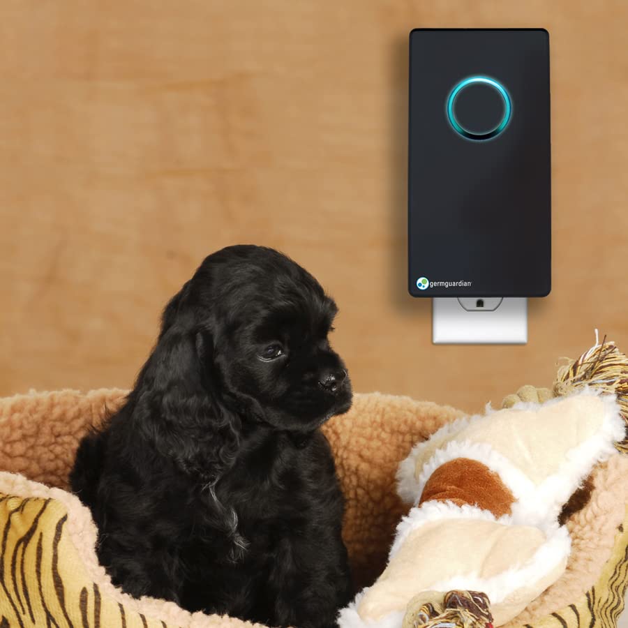 GermGuardian GG1100B 7-Inch Compact Air Purifier with UV-C Light - Eliminates Germs, Reduces Pet Odors, Cooking Smells & Mold - Ideal for Bedrooms, Offices & Small Spaces (Black) - 1 Year Warranty