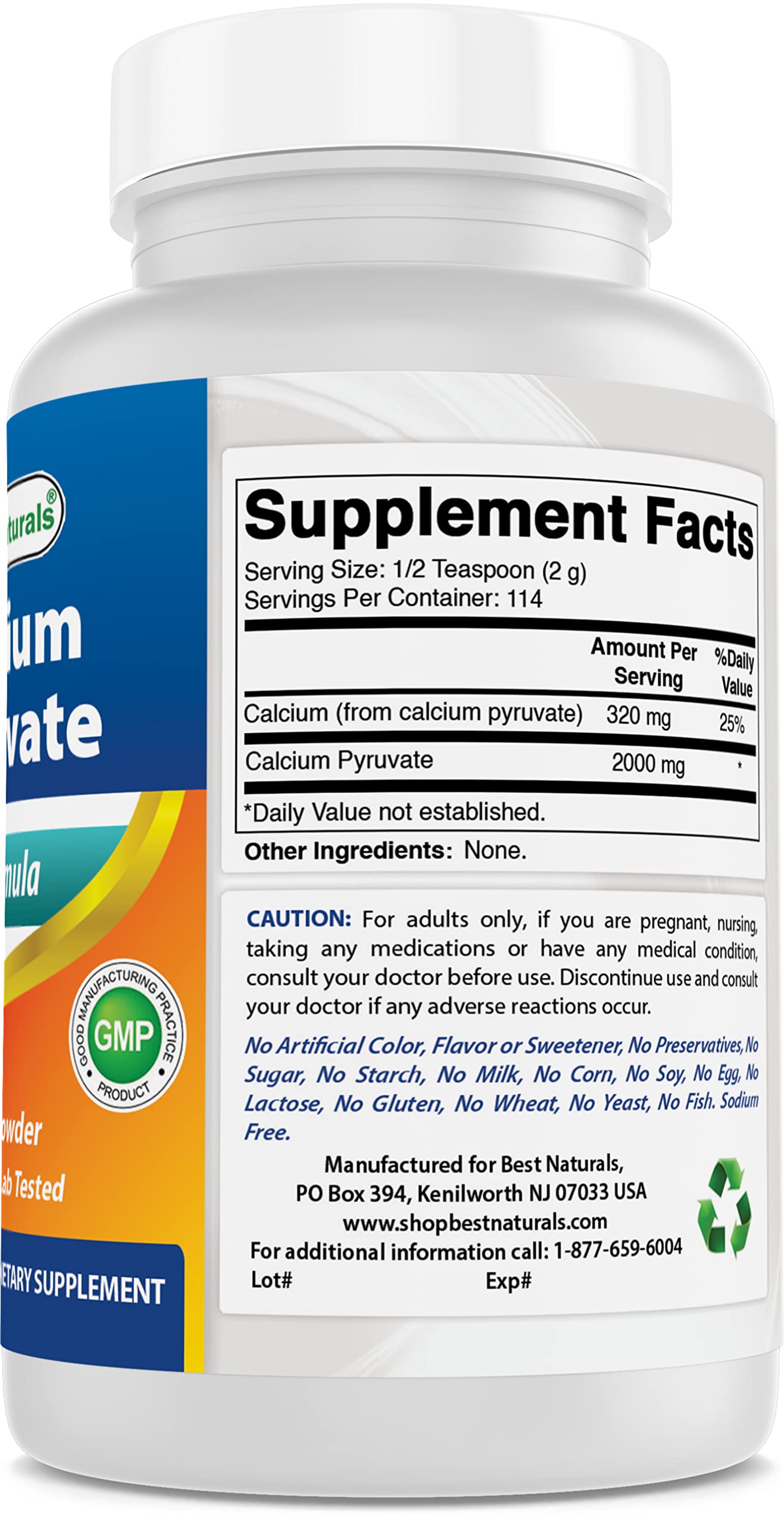 Best Naturals Calcium Pyruvate Powder 8oz (Pack of 3) - Premium Weight Management & Energy Supplement for Fitness, Keto Diet & Healthy Lifestyle