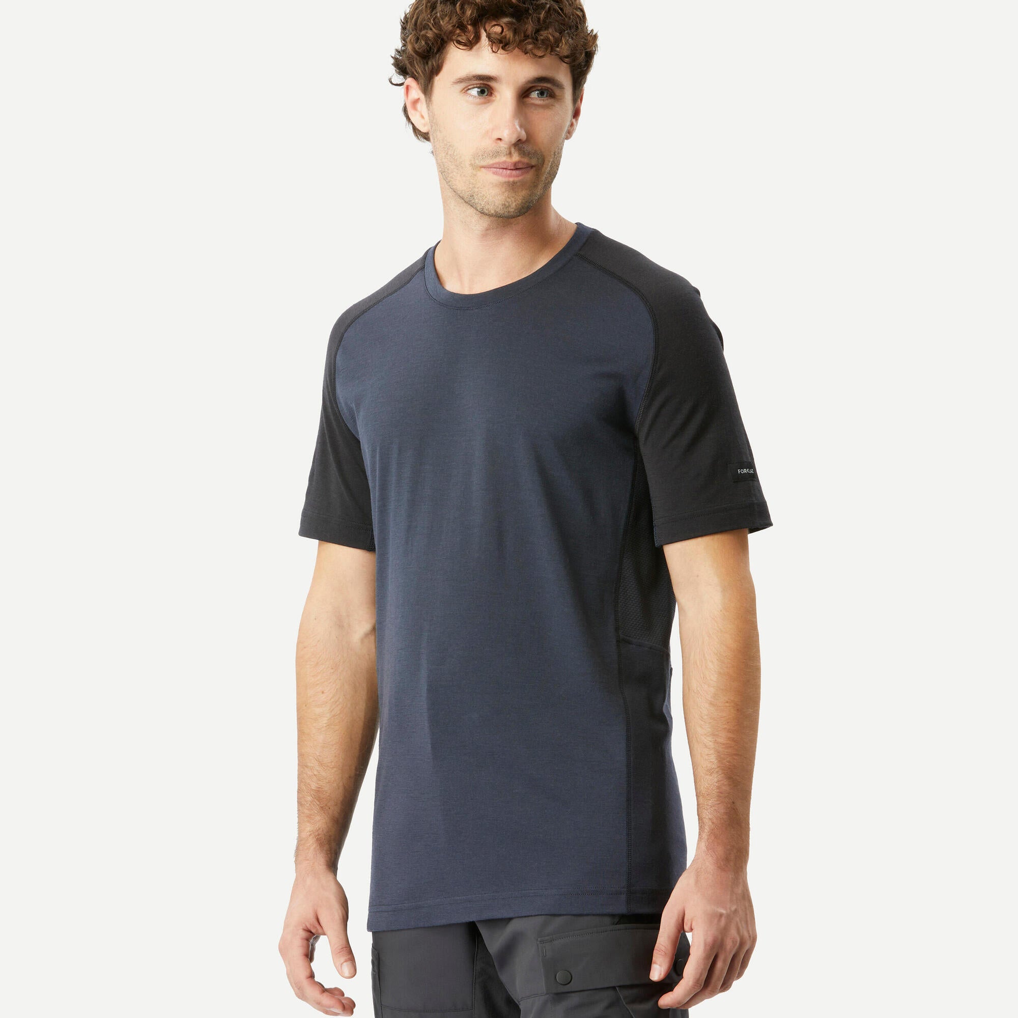 Forclaz Men's MT500 Merino Wool T-Shirt - Breathable & Odor-Resistant Hiking Shirt for Outdoor Adventures & Travel
