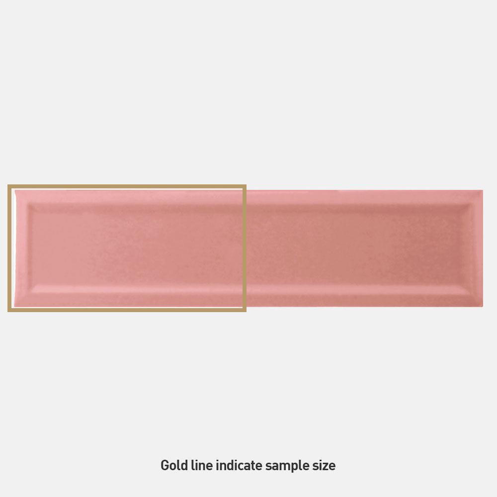 Metro Pink Frame 68x280 Matt Subway Tile - Premium Ceramic Wall Tile for Kitchen Backsplash, Bathroom & Shower - Vintage Pink Glossy Finish