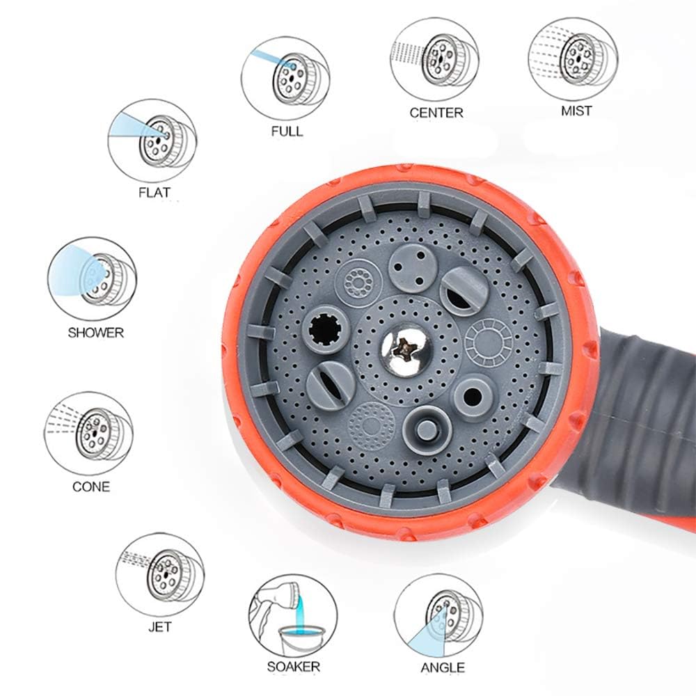 HmiL-U Heavy Duty Metal High Pressure Garden Hose Nozzle Sprayer - 9 Adjustable Watering Patterns for Plants, Car Washing & Pet Showering | Perfect for Lawn Care, Vehicle Cleaning & Outdoor Cleaning Tasks