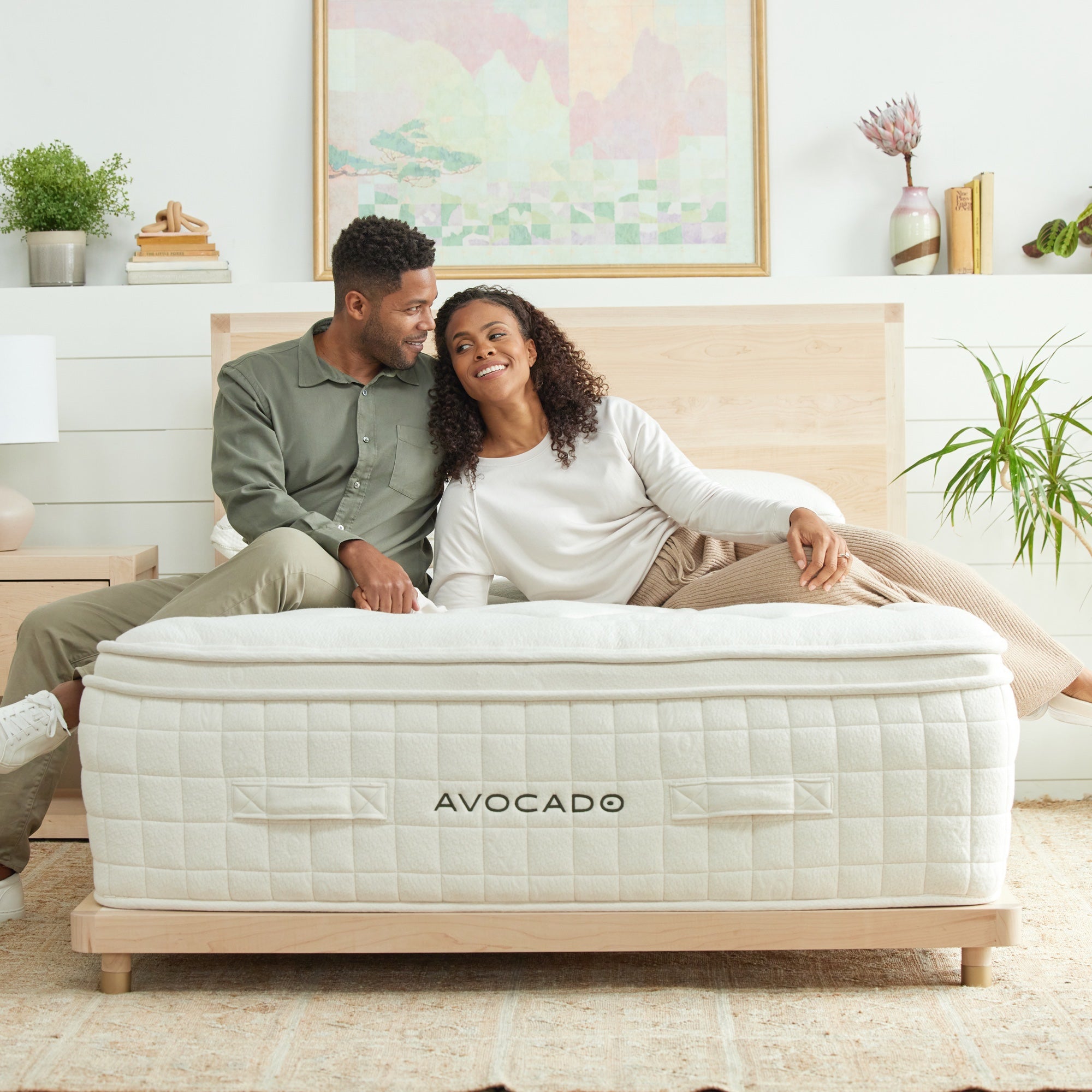 Malibu Platform Bed Frame - Queen Size Modern Wood Bed with Headboard | Sturdy & Noise-Free Design for Bedroom, Guest Room, Dorm