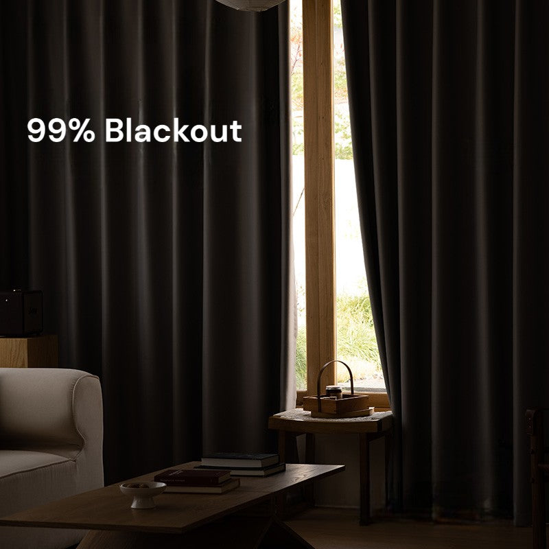 Samara Grey 100% Blackout Solid Custom Curtains for Bedroom & Living Room - Noise Reducing Thermal Insulated Window Drapes - Perfect for Home Theater, Nursery & Shift Workers