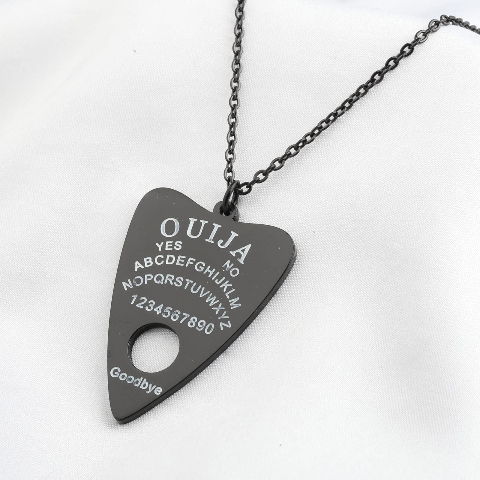 FEELMEM Ouija Board Planchette Pendant Necklace - Gothic Spirit Board Jewelry for Wiccan & Pagan - Perfect for Halloween, Witchy Aesthetic & Mystic Fashion Accessories