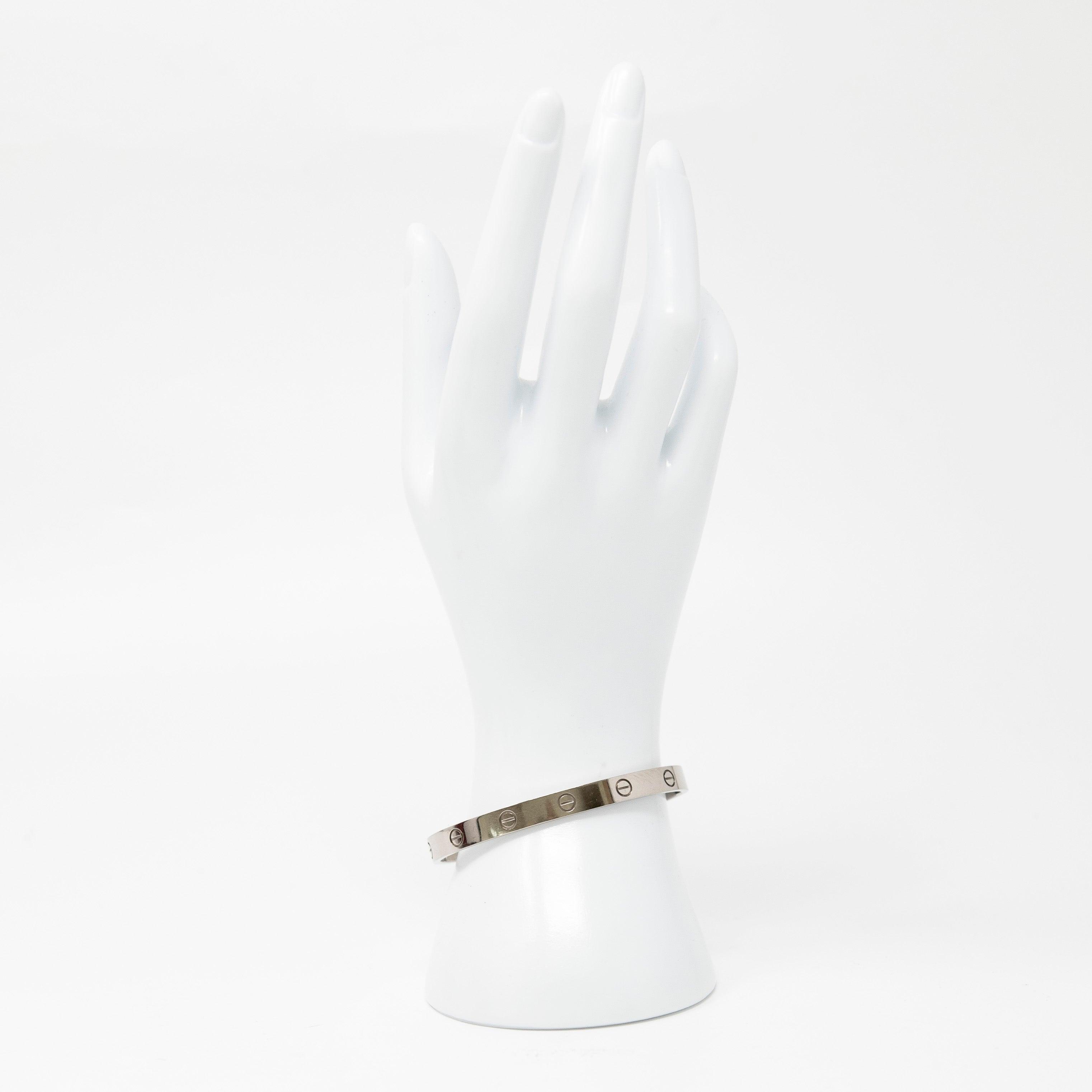 Cartier 18K White Gold Love Cuff Bracelet - Elegant Luxury Jewelry for Women, Perfect for Anniversaries, Weddings & Special Occasions