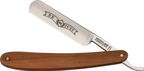 Giesen & Forsthoff TIM394 Straight Razor with Plum Wood Handle - Professional Barber Shaving Knife for Men's Grooming & Beard Care - Perfect for Home Use, Barbershops & Classic Wet Shaving