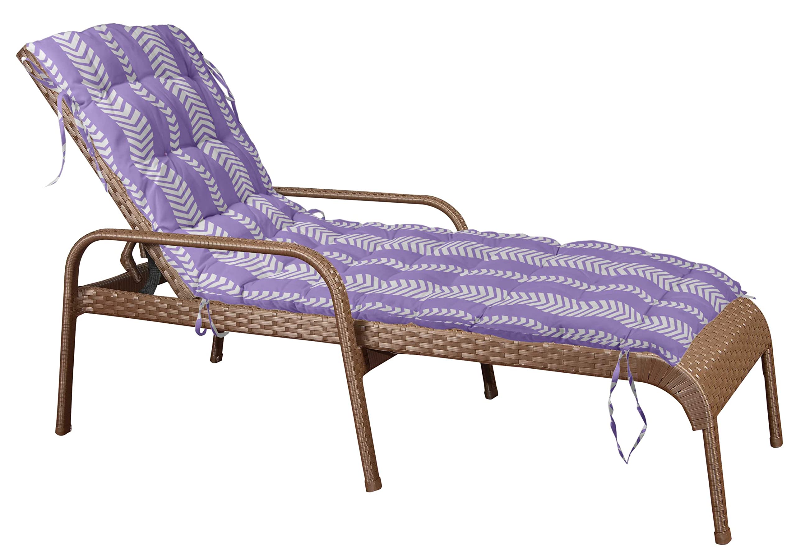Quilted Thick Padded Seat Cushion with Ties for Rocking Chair, Sofa & Recliner - 74 x 23 inches Dusty Purple - Outdoor Garden, Terrace & Bench Cushion for Comfortable Relaxation