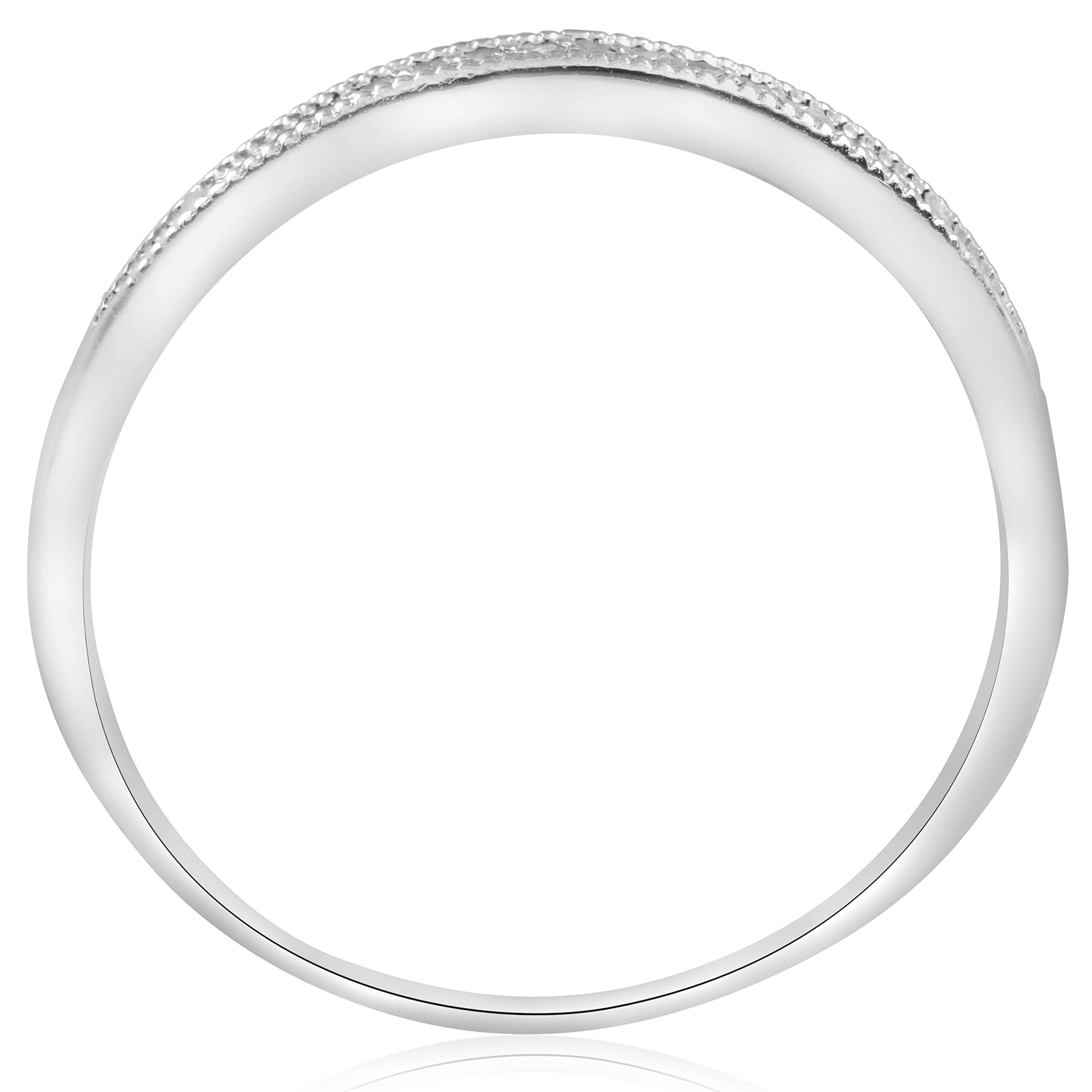 1/8 Carat Diamond Wedding Ring - 10K White Gold Engagement Band for Women - Perfect for Proposals, Anniversaries & Bridal Jewelry