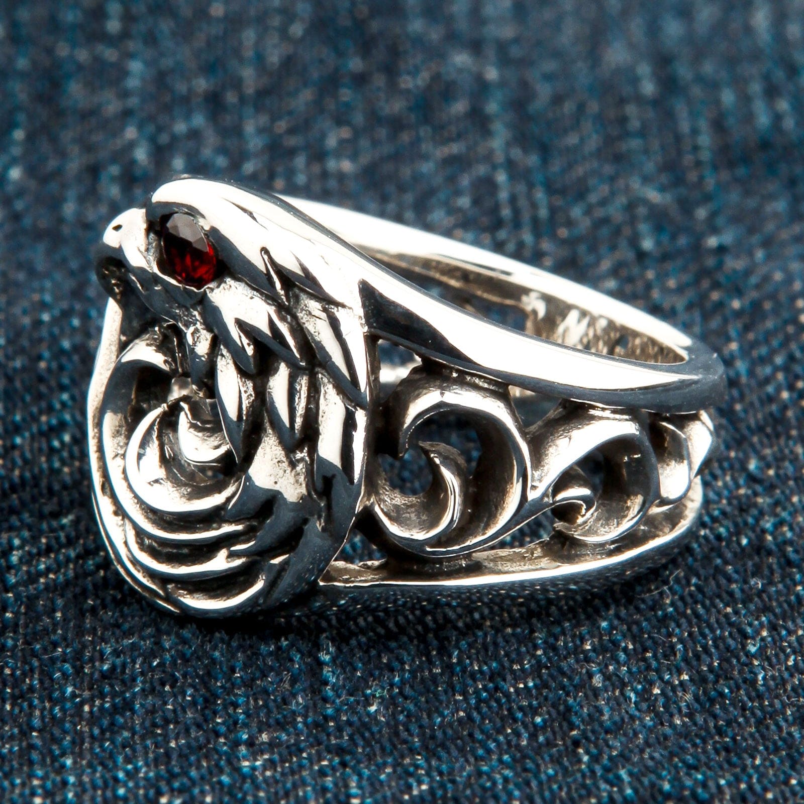 Harley Eagle Sterling Silver Biker Ring for Men - Handmade 925 Silver Motorcycle Jewelry - Perfect for Biker Gifts, Riders Accessories & Everyday Wear