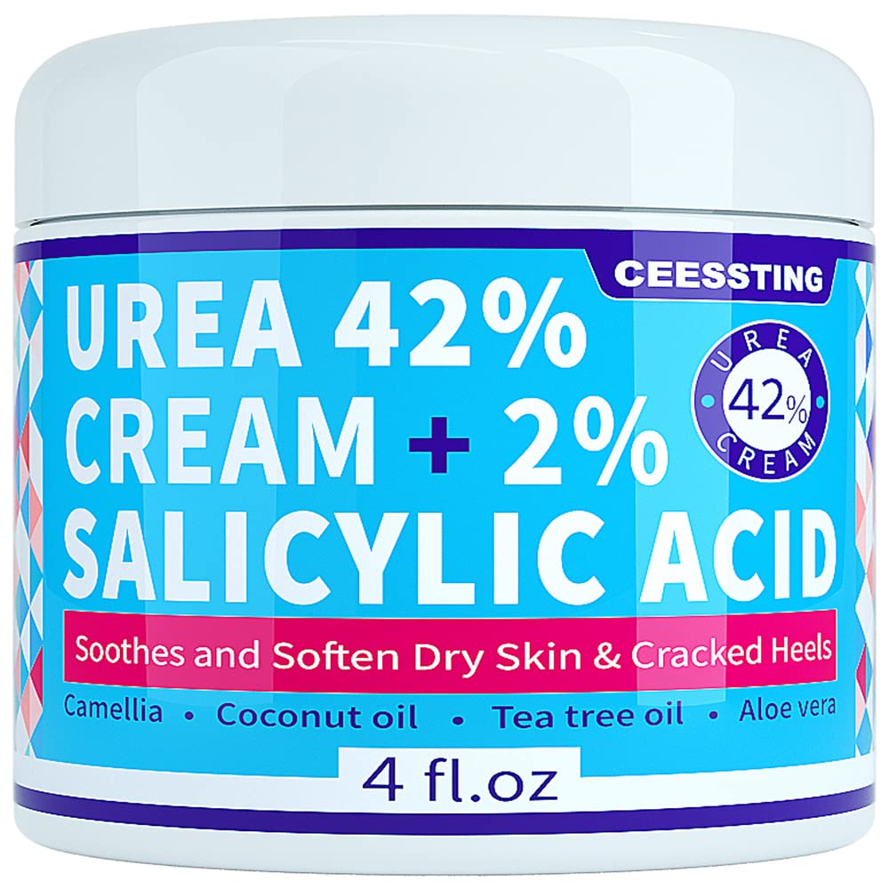 ENVISHA 42% Urea Foot Cream with 2% Salicylic Acid - Intense Moisturizing Treatment for Dry, Cracked Feet, Hands, Heels & Calluses - 4 oz - Perfect for Pedicures, Foot Care & Dry Skin Relief