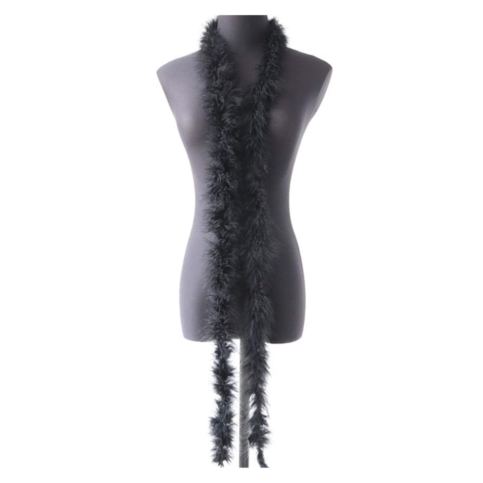 2M Black Turkey Feather Ribbon Shawl for Wedding Dress Decoration & DIY Crafts | Elegant Plumes for Costumes, Accessories & Home Decor
