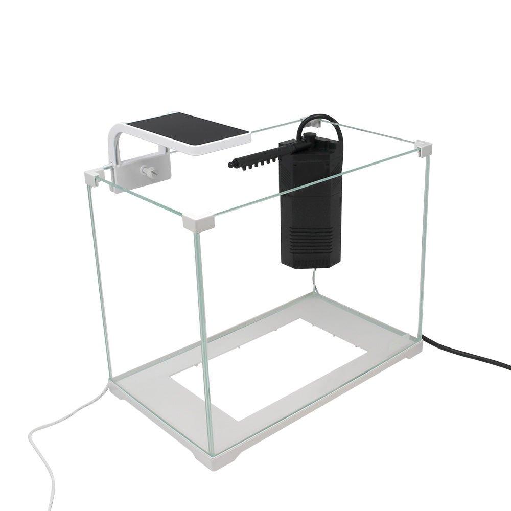 Ultra Clear Glass Nano Fish Tank Starter Set - 16L (4.2 Gallon) for Small Fish, Shrimp, or Betta | Perfect for Home, Office, or Classroom Aquarium Setup