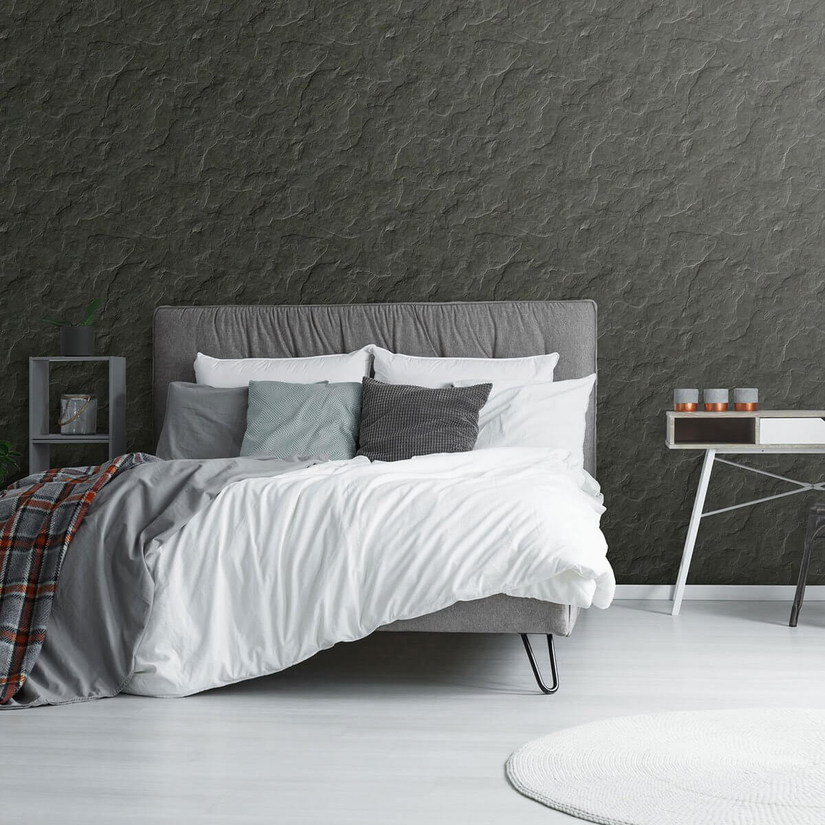 Olive Granite Texture Peel and Stick Removable Wallpaper - Self-Adhesive Vinyl Wall Covering for Kitchen, Bedroom, Bathroom Decor - Easy to Install & Remove