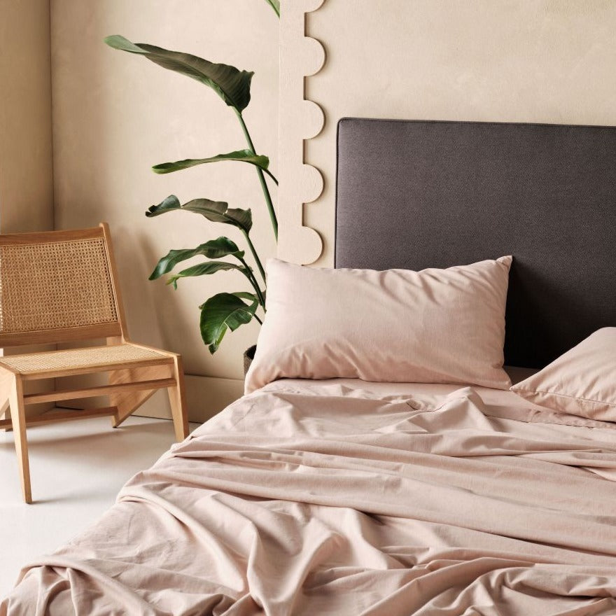 Premium Flannelette Plain Dyed Pink Salt Sheet Set - Soft & Cozy 100% Cotton Bedding by LINEN HOUSE for Winter Warmth & Comfortable Sleep