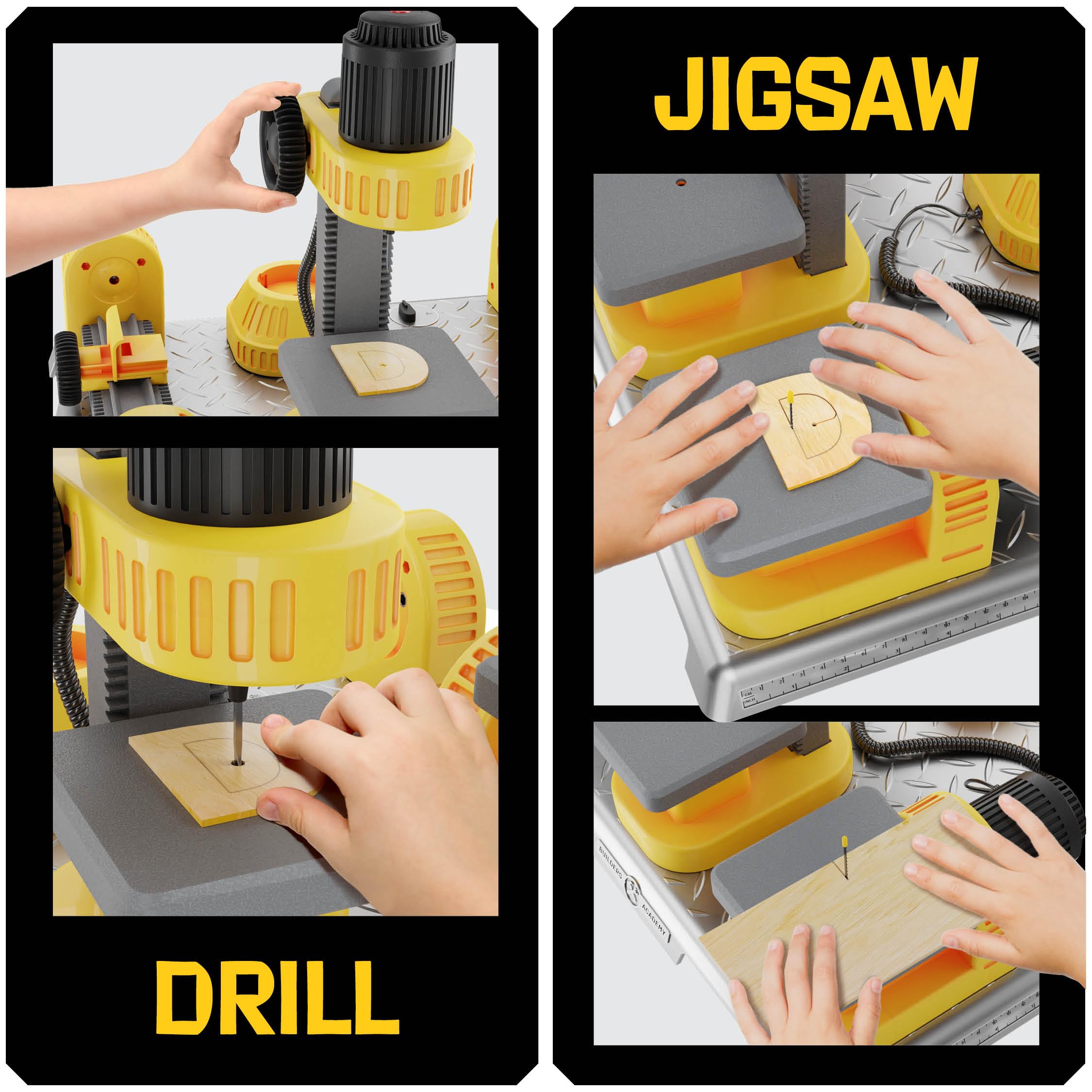 4 in 1 Woodworking Station for Kids - STEM Wood Building Kit with Real Construction Tools - Educational DIY Project Set for Boys & Girls Age 8+ - Perfect Birthday, Easter & Holiday Gift for Young Builders | Great for Home Projects, STEM Learning & Creative Play