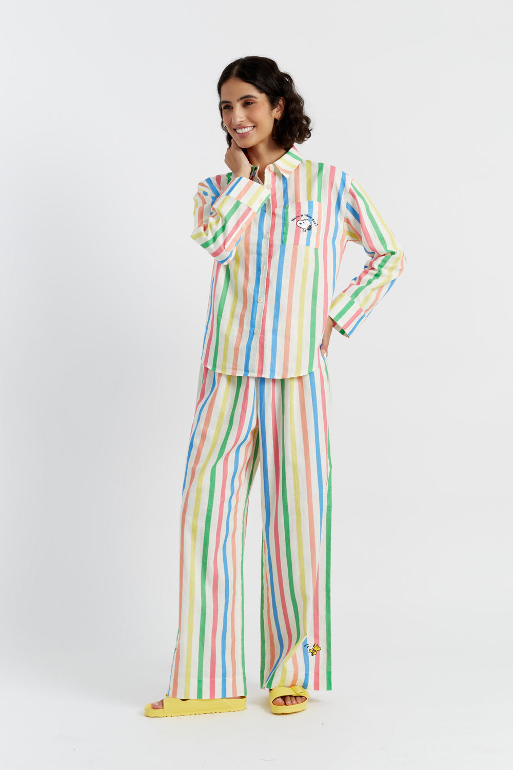 Stylish Snoopy Striped Linen Cotton Pants for Women - Comfortable Casual Trousers for Summer, Travel & Everyday Wear