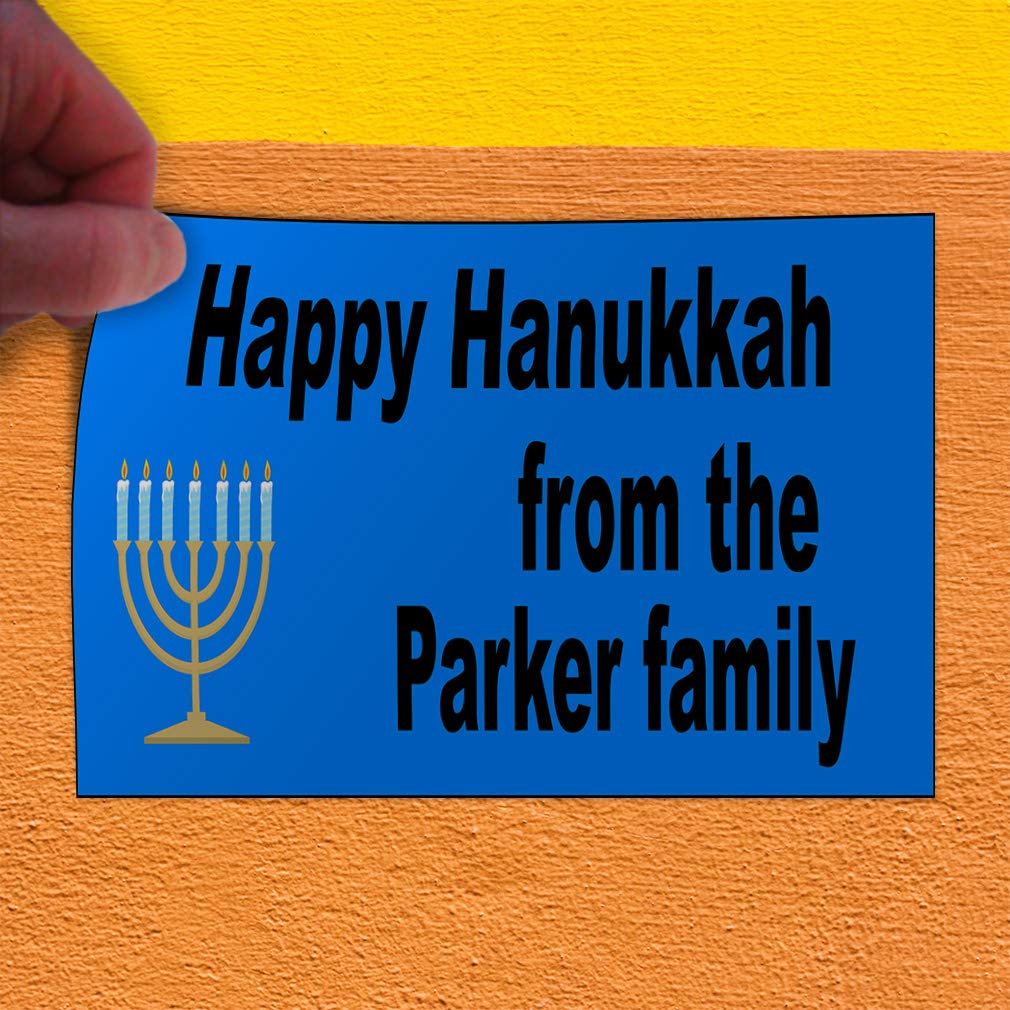 Custom Hanukkah Door Decals - Vinyl Stickers for Holidays & Occasions (Set of 2, 48x32 Inches, Blue) - Perfect for Outdoor Decor, Car Bumpers, Luggage & Family Celebrations